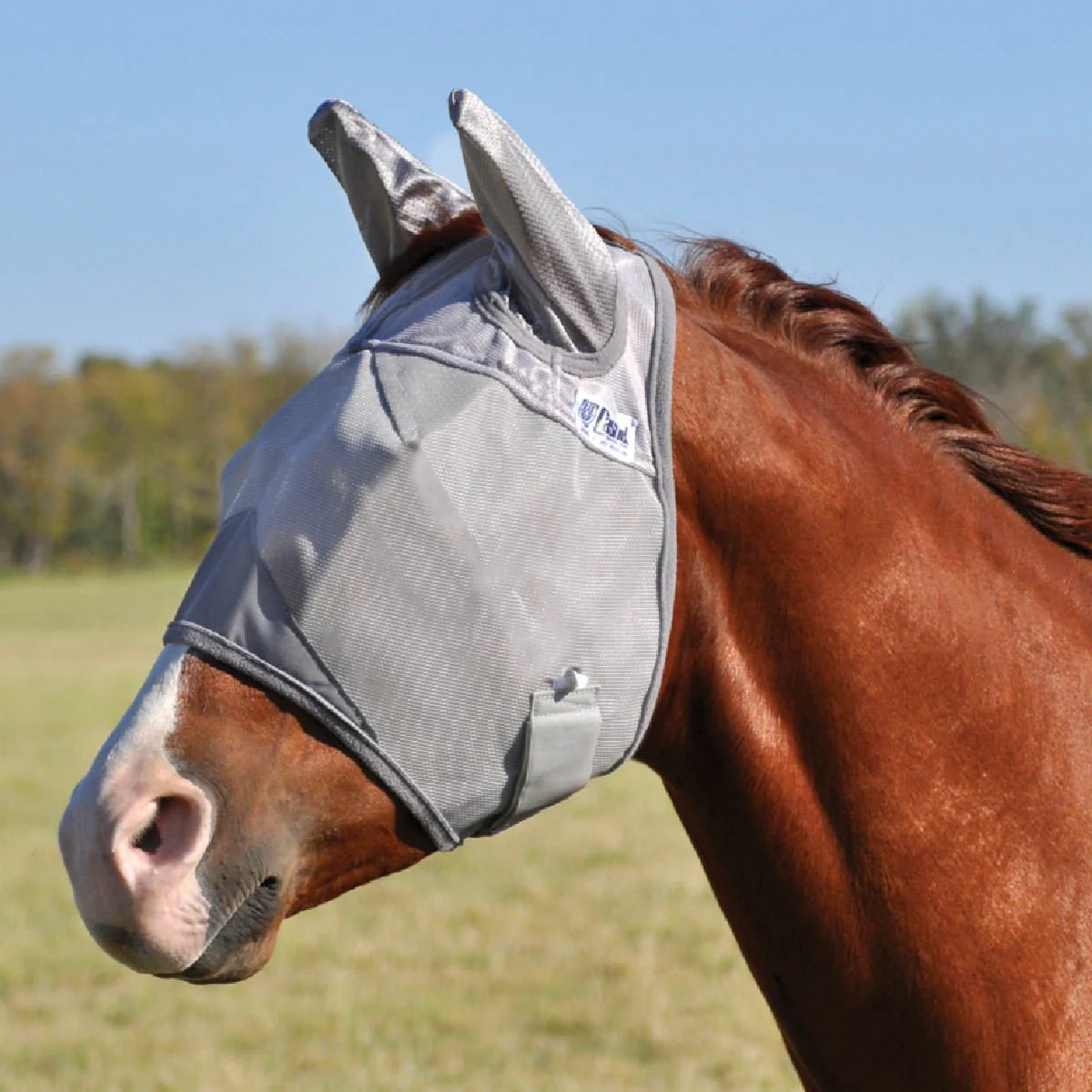 Cashel Crusader Horse Fly Mask with Ears, Grey - Healthber