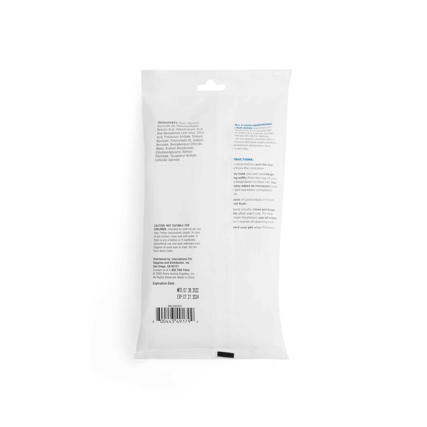 Well & Good Deodorizing Paw and Bum Wipes - Healthber