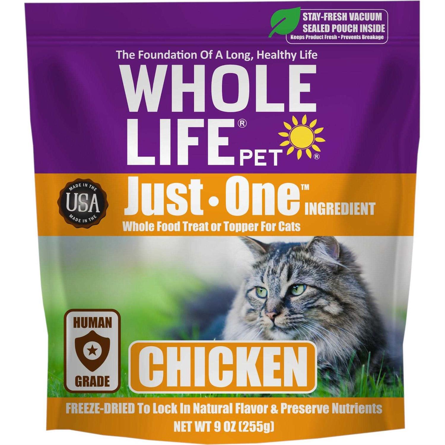 Whole Life Pet Just One Ingredient Freeze-Dried Chicken Cat Treats - Healthber