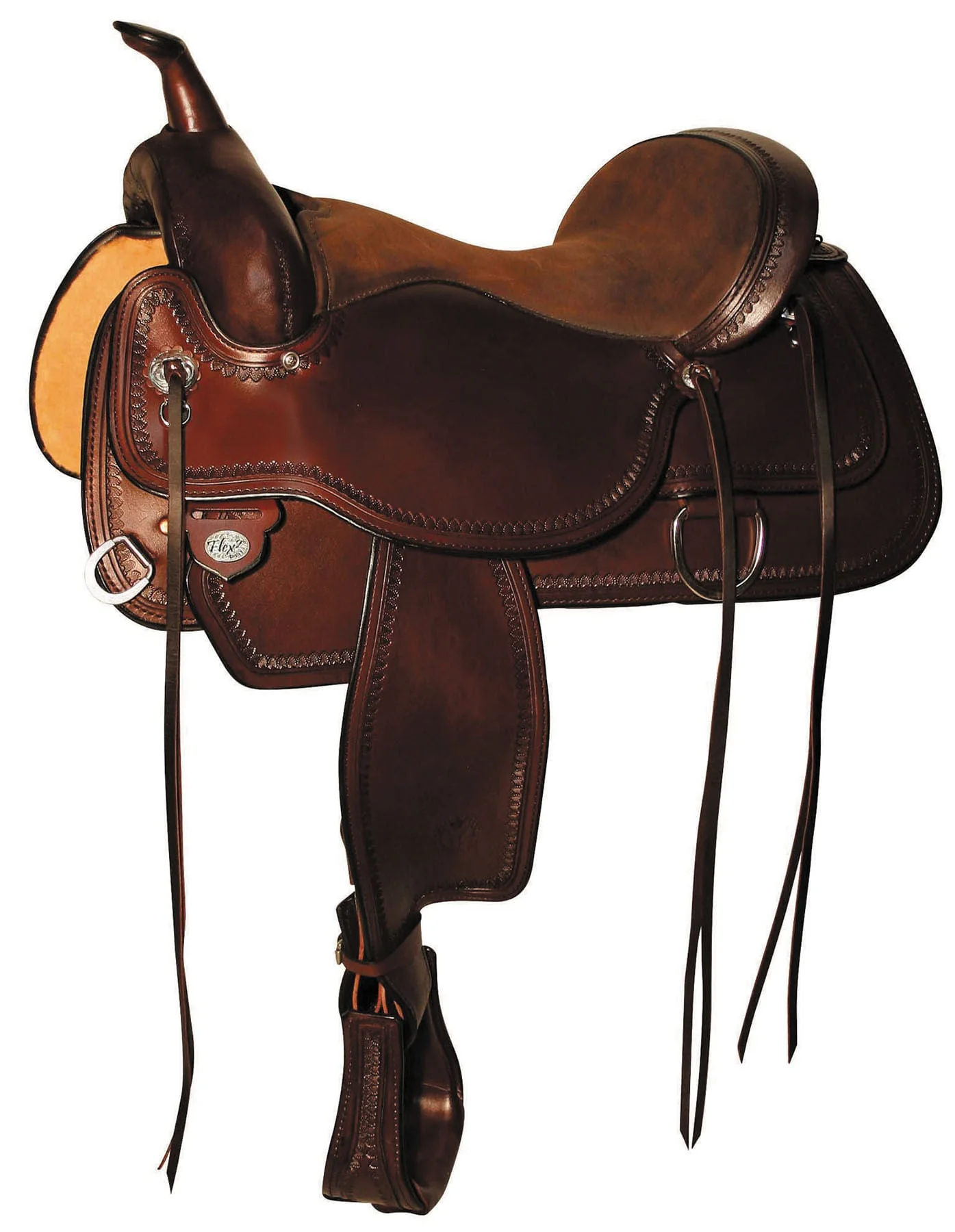 Circle Y Topeka Flex2 Trail Saddle, Wide, Walnut - Healthber