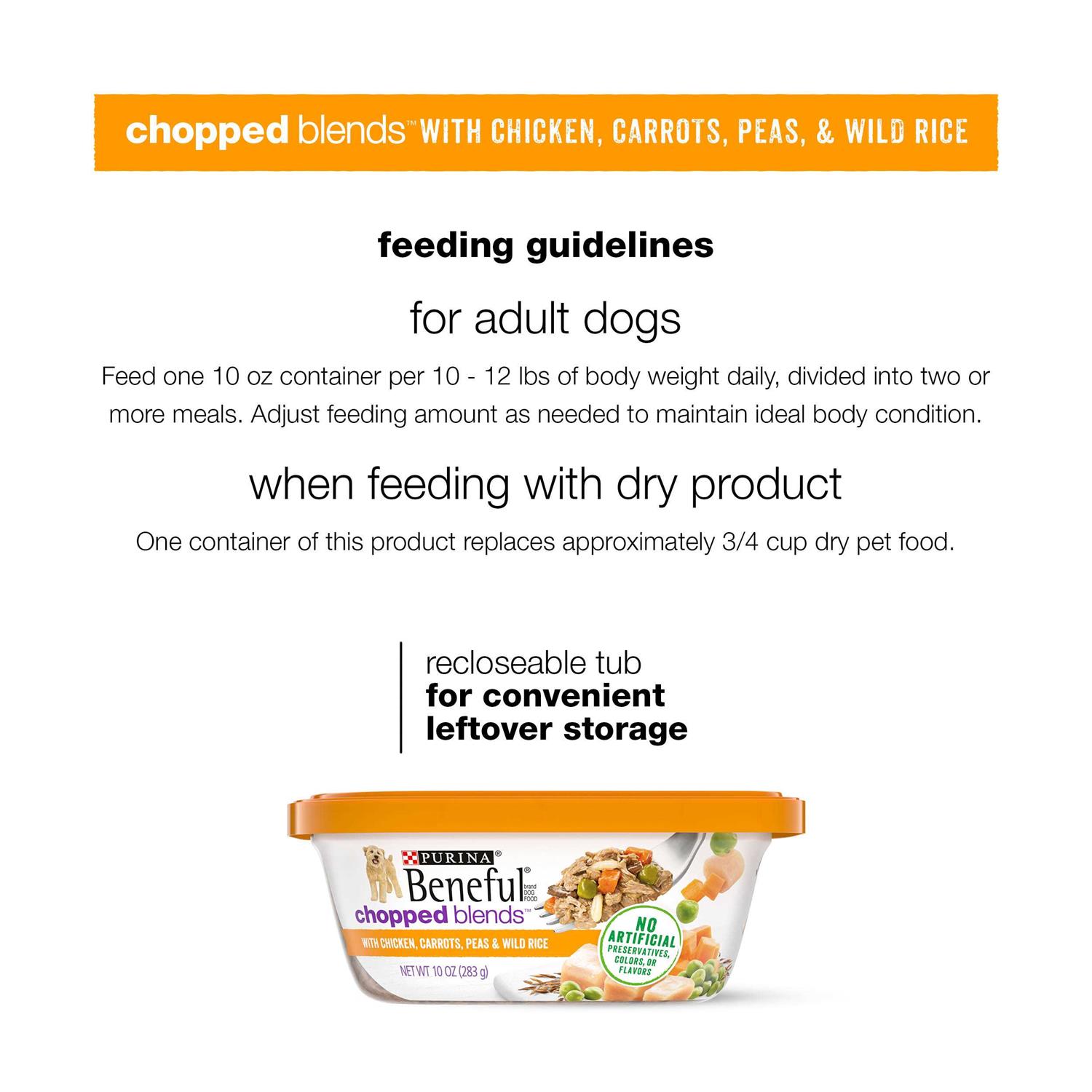 Purina Beneful Chopped Blends with Chicken Carrots Peas & Wild Rice Wet Dog Food - Healthber