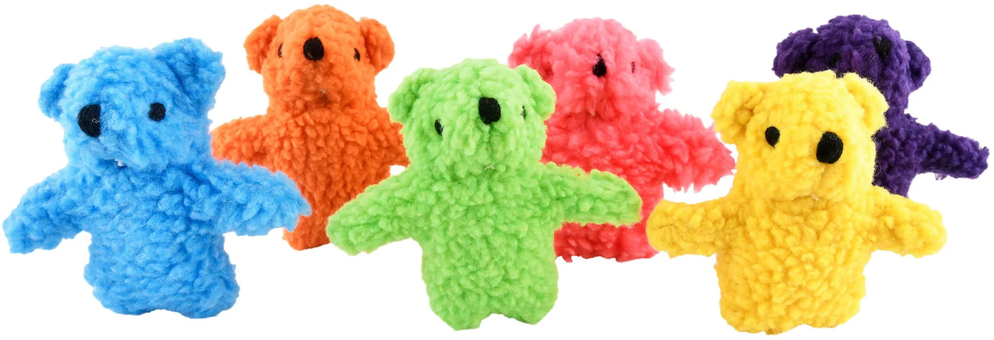 Fleecy Bear Plush Squeaker Dog Toys, 6 pk - Healthber