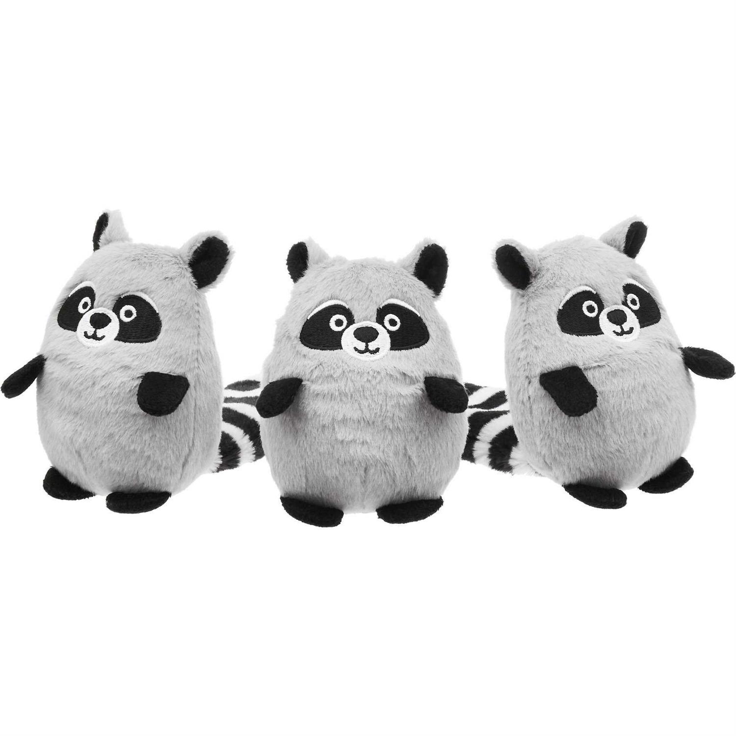 Frisco Trash Can & Raccoons Hide & Seek Puzzle Plush Squeaky Dog Toy Refills - Healthber