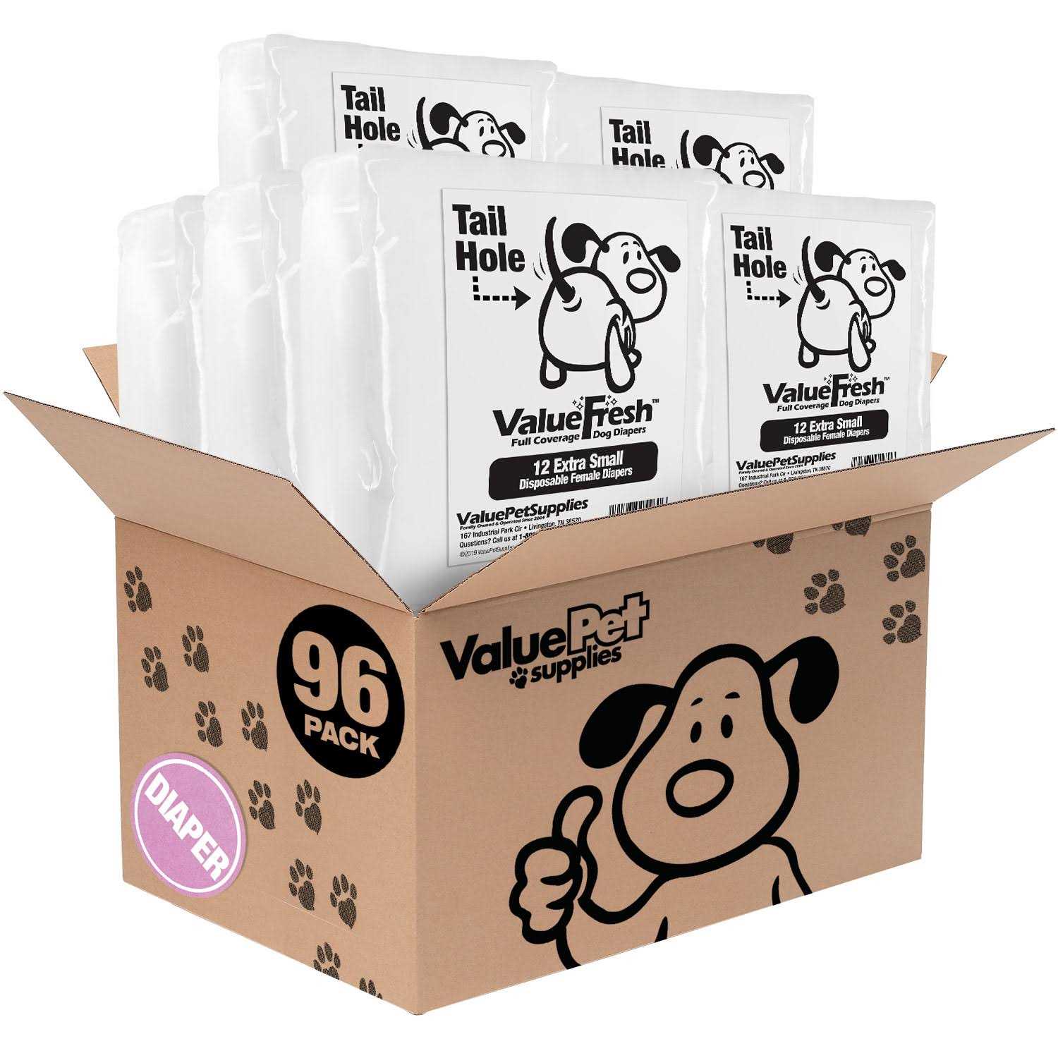 ValueFresh Female Dog Disposable Diapers - Healthber