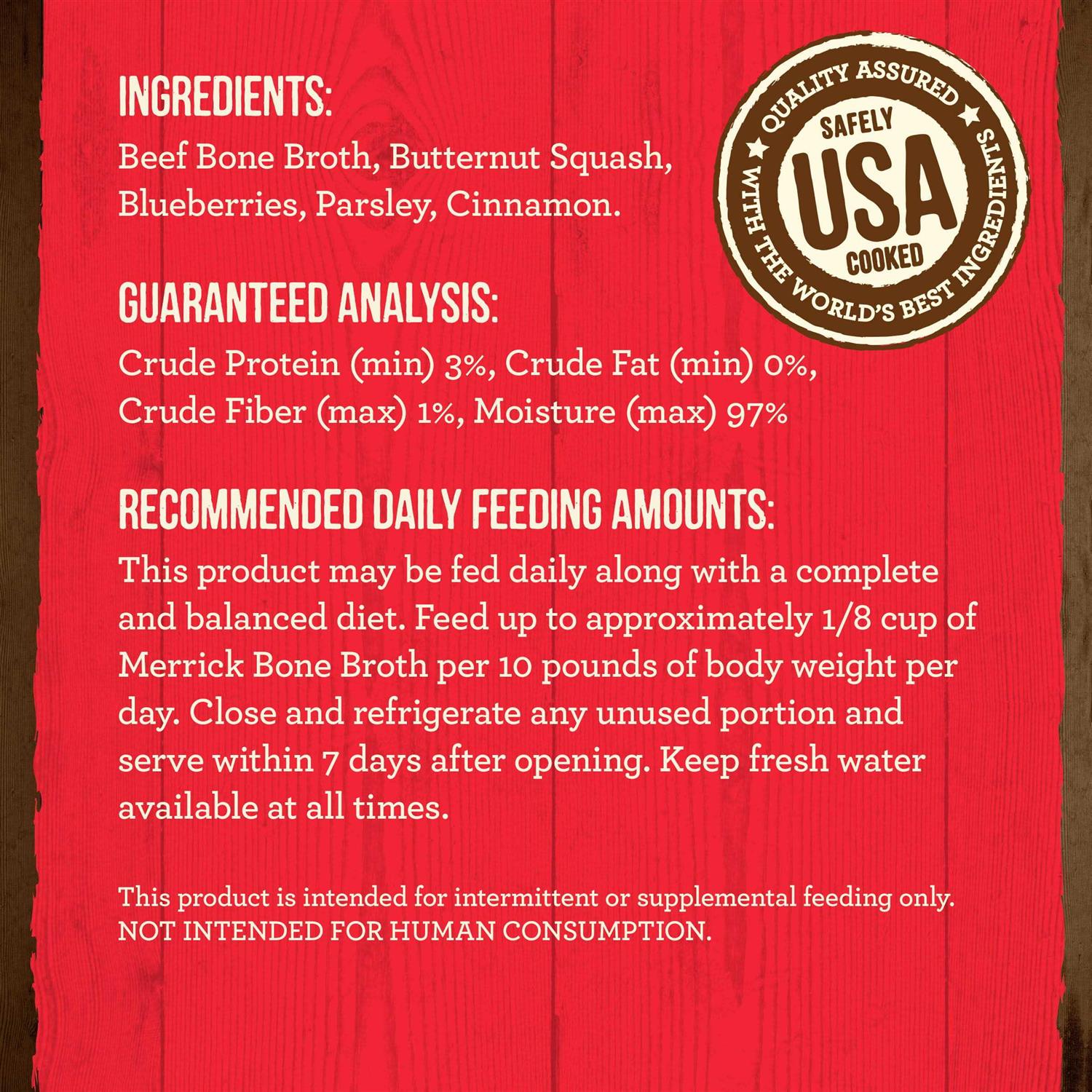 Merrick Grain Free Beef Bone Broth - Healthber