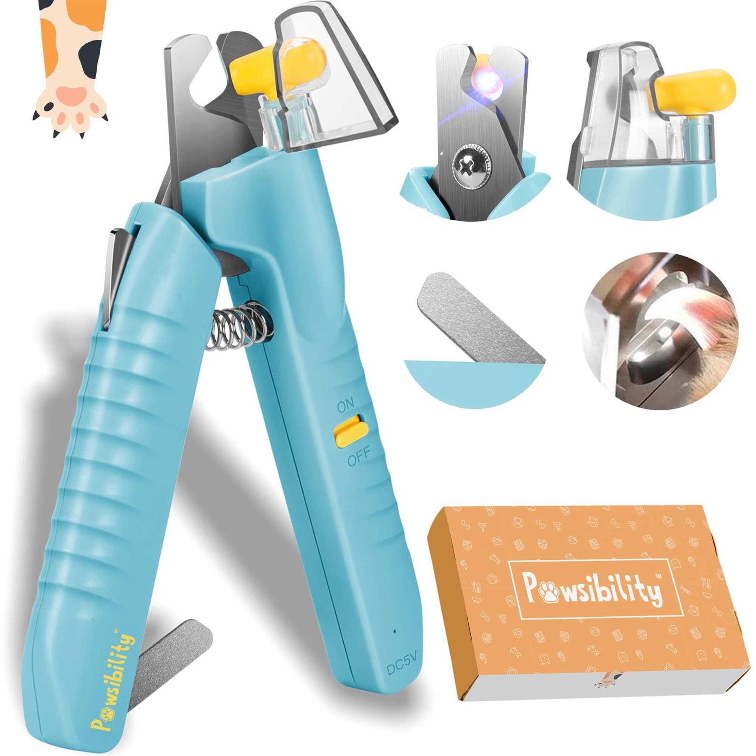 Pawsibility Reinvented Pet Nail Clippers for Your Pal Ultra Bright LED Light for Bloodline - Healthber