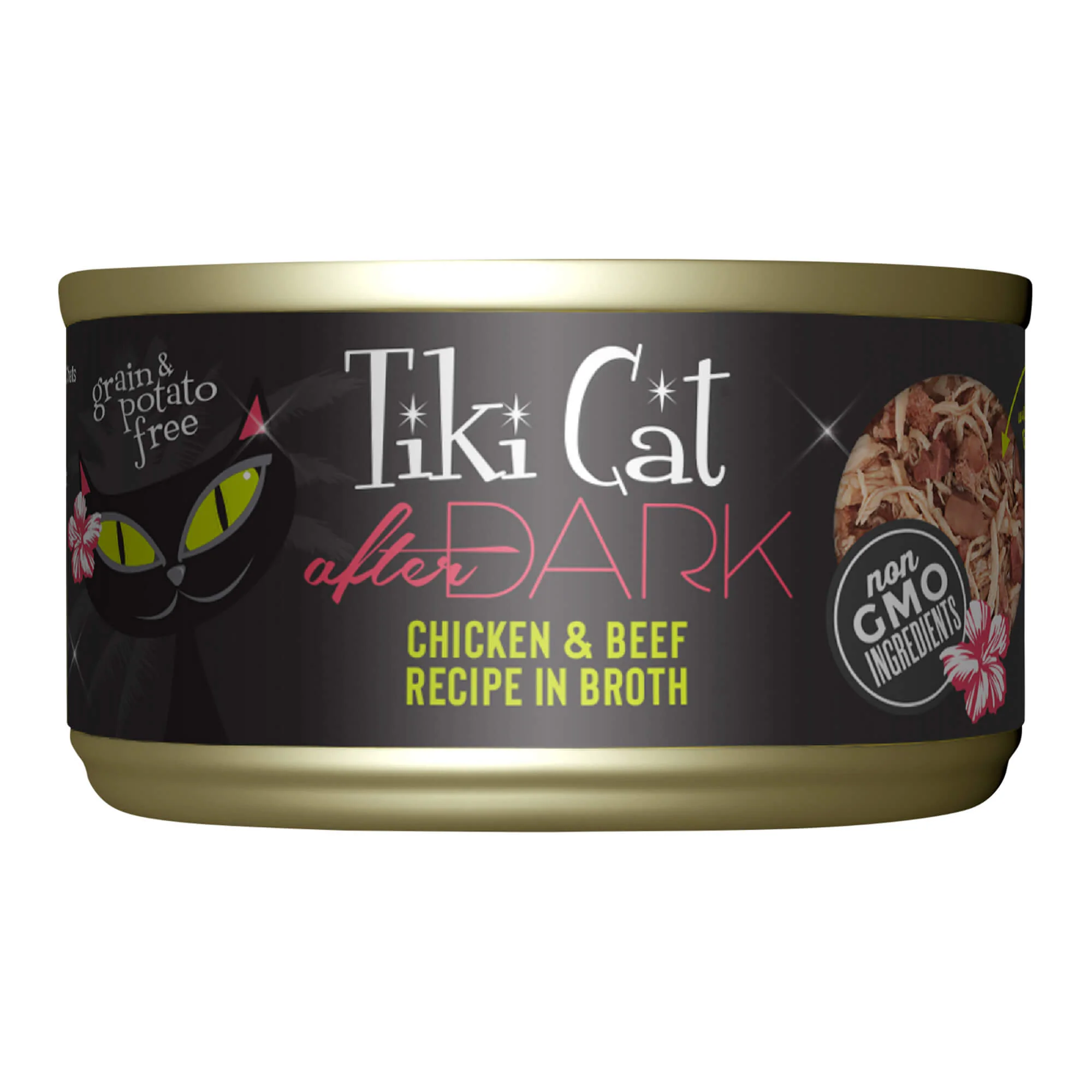 Tiki Cat After Dark Wet Cat Food, Chicken & Beef, 2.8 oz Cans, 12 ct - Healthber