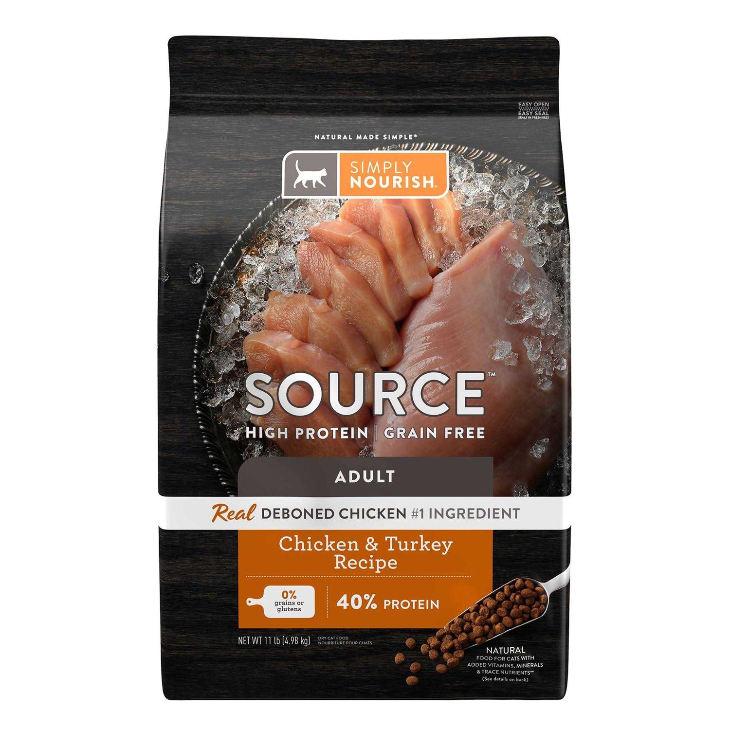 Simply Nourish Source Cat Dry Food Chicken and Turkey - Healthber