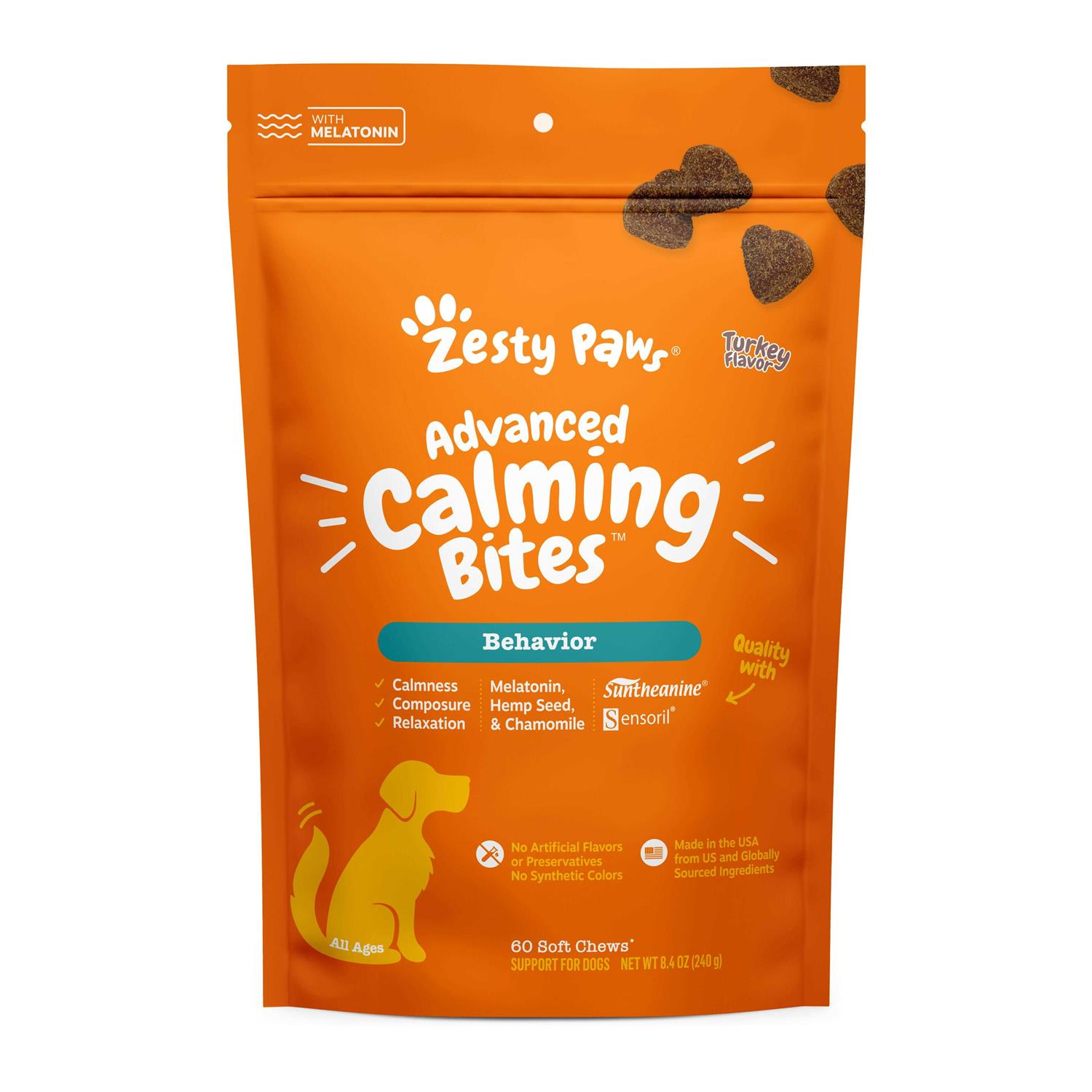 Zesty Paws Advanced Behavior Calming Bites for Dogs - Healthber