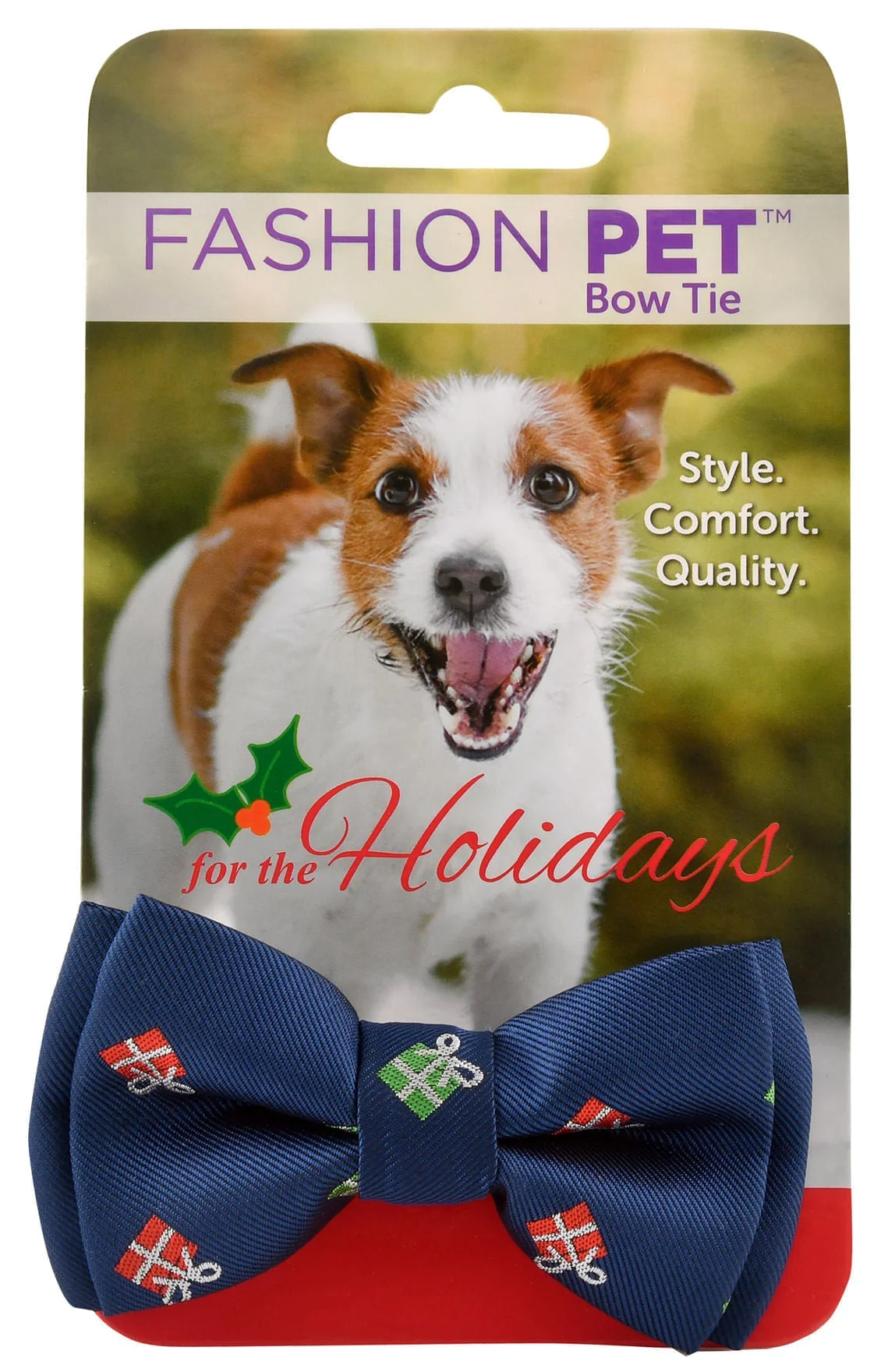 Present Motif Christmas Dog Bow Tie - Healthber
