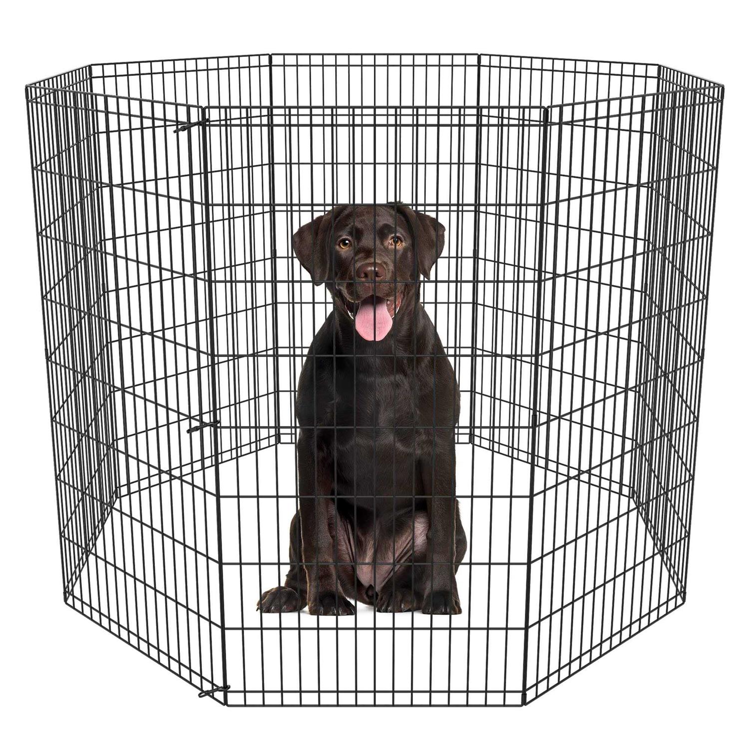 Pet Republic 2430364248 Inch Pet Playpen Puppy Playpen Dog Exercise Pen Indoor Outdoor Folding Dog Fence for Small Animals 8 Panel - Healthber