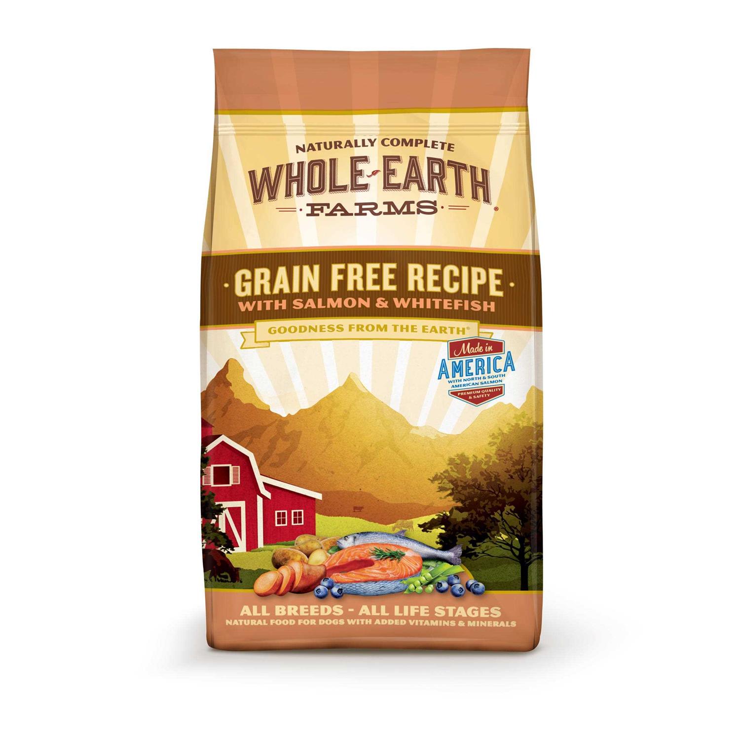 Whole Earth Farms Grain Free Dry Dog Food Salmon & Whitefish Recipe - Healthber