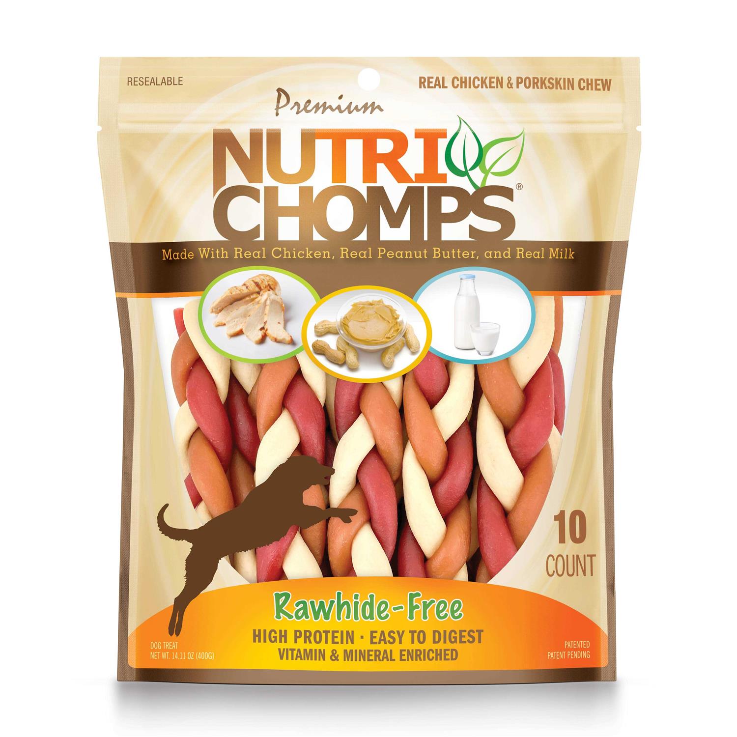 Nutri Chomps Mixed Flavor Braids Dog Chews 6 Inch - Healthber