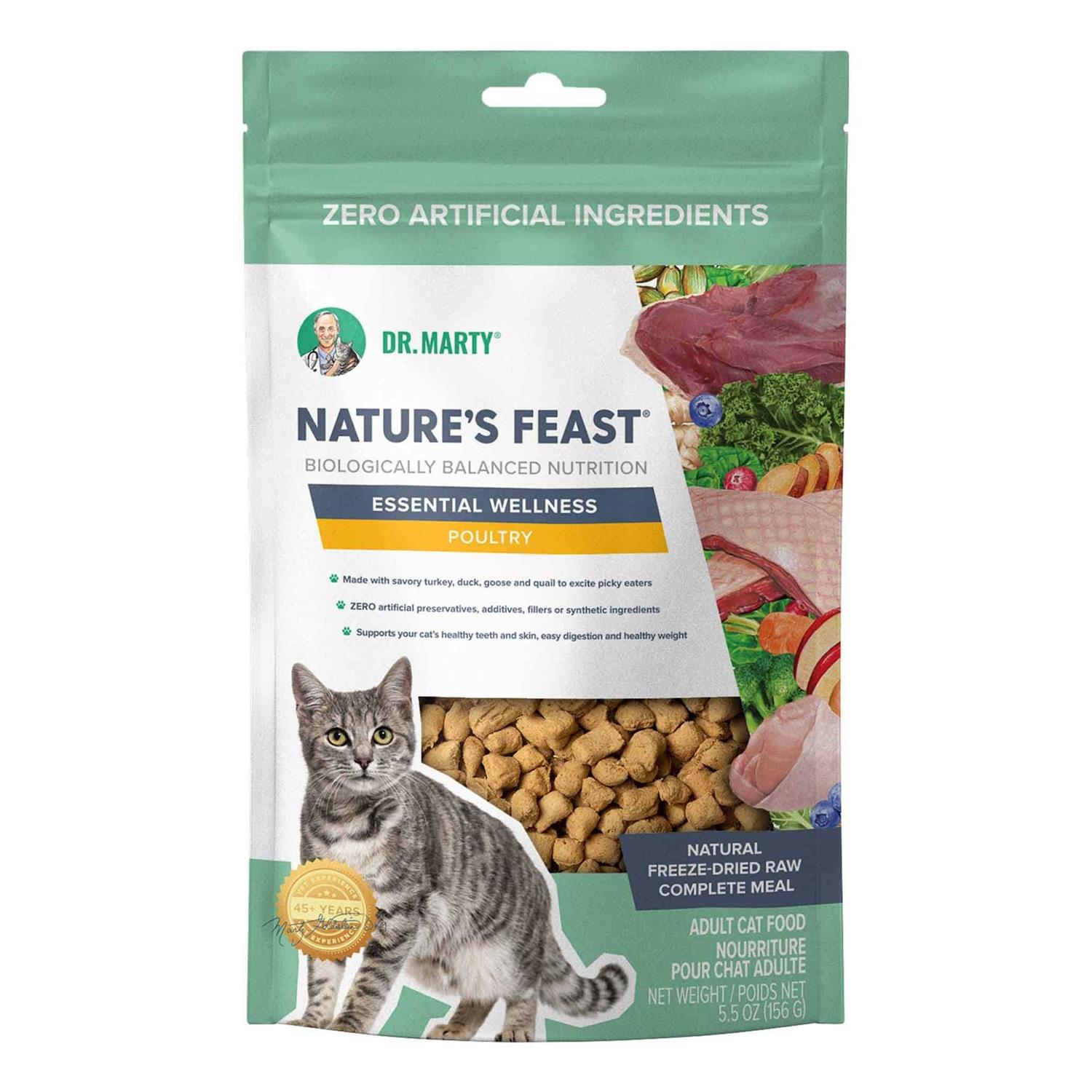 Dr Marty Nature’s Feast Essential Wellness Poultry Freeze Dried Raw Cat Food - Healthber