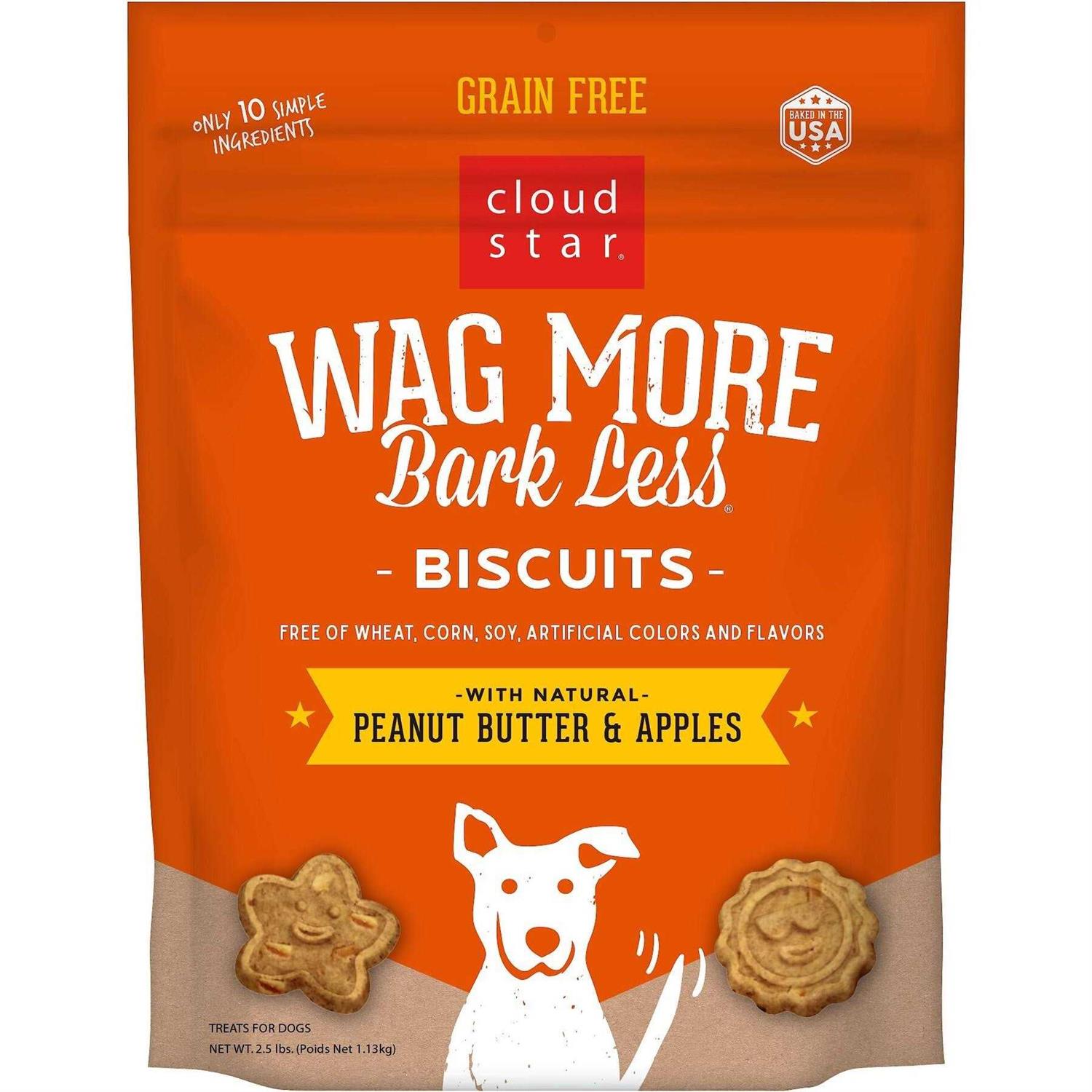 Cloud Star Wag More Bark Less Grain Free Oven Baked Dog Treats - Healthber