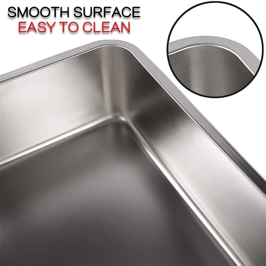 Yangbaga Stainless Steel Litter Box for Cat and Rabbit Odor Control Litter Pan - Healthber