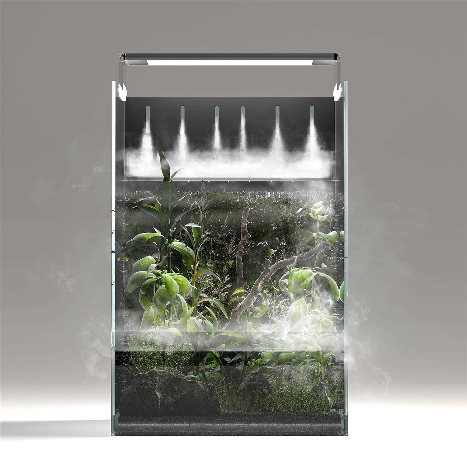Landen AT30 Aqua Terra Tanks Terrarium All in One, Integrated Paludarium, Light, Water Pump, Mist-Flower and Mat Included, Waterfall and Rain Forest - Healthber