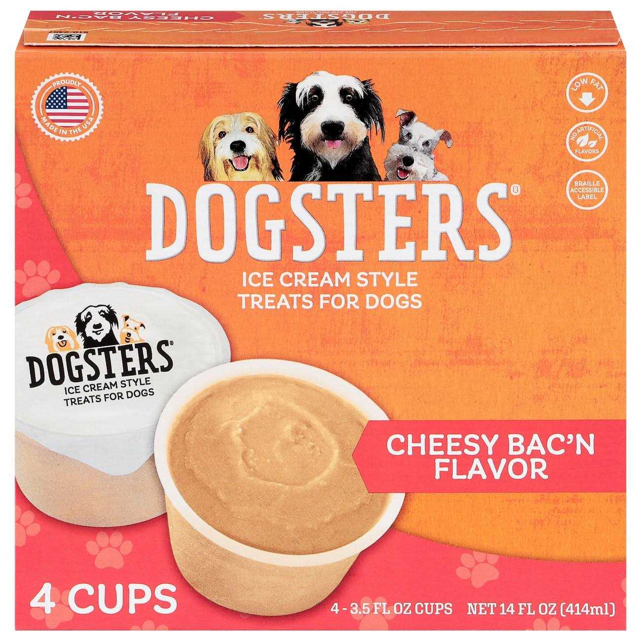 Dogsters Cheesy Bac’n Flavor Ice Cream Style Treats for Dogs - Healthber