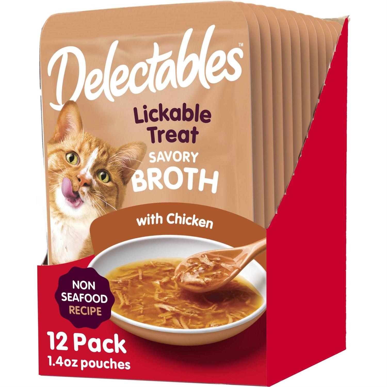 Delectables Chicken Savory Broths Lickable Cat Treat - Healthber