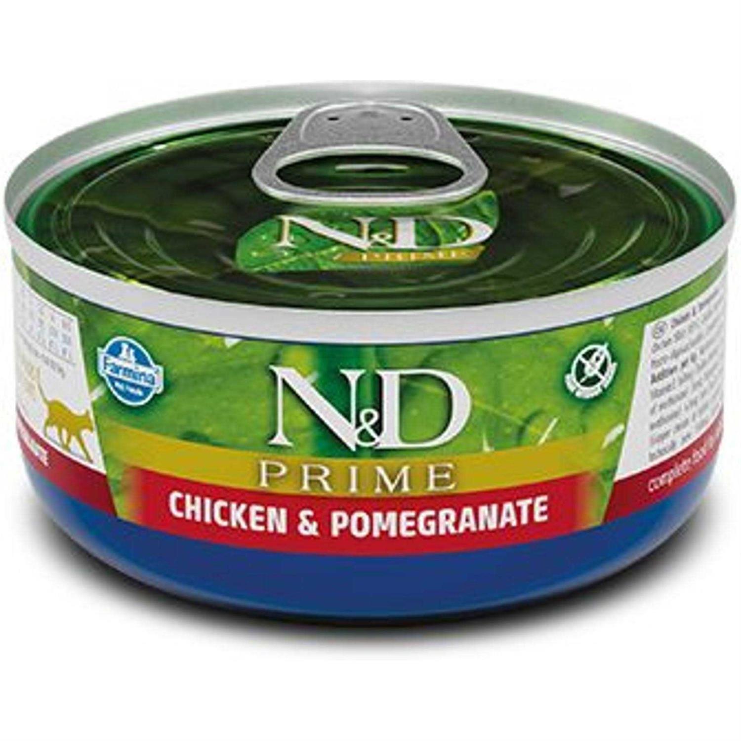 Farmina N&D Prime Feline Chicken and Pomegranate Wet Food 24×2.464oz - Healthber