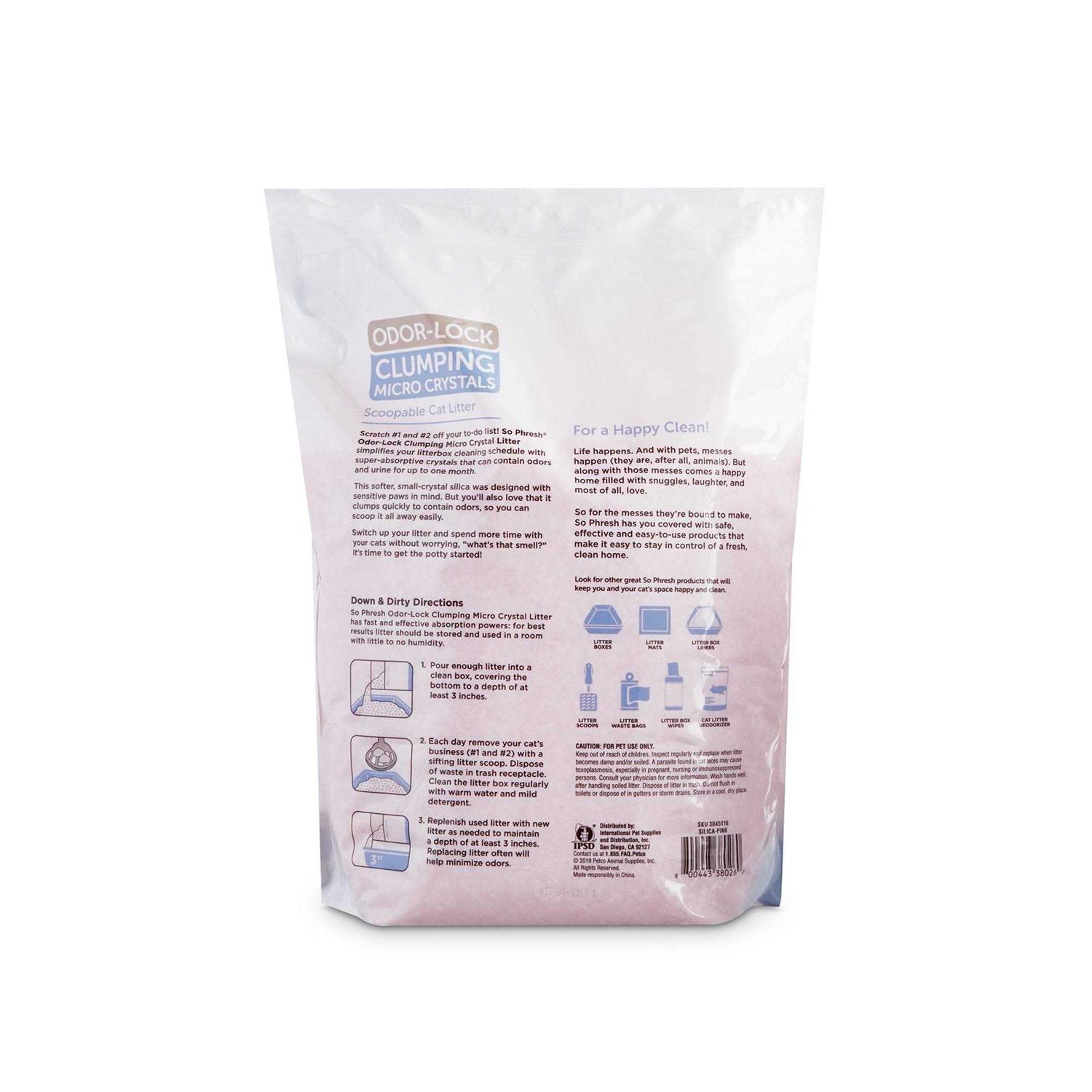 So Phresh Scoopable Odor-Lock Clumping Micro Crystal Cat Litter Silica - Healthber