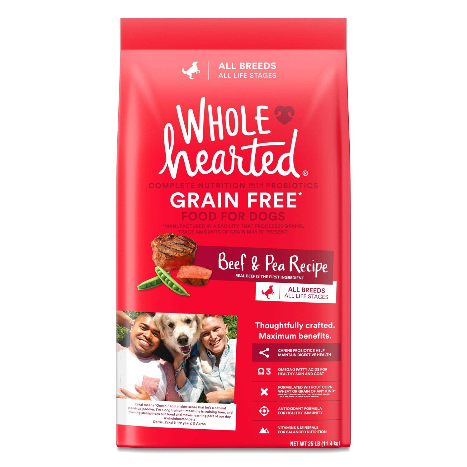 WholeHearted Grain Free All Life Stages Beef & Pea Formula Dry Dog Food - Healthber