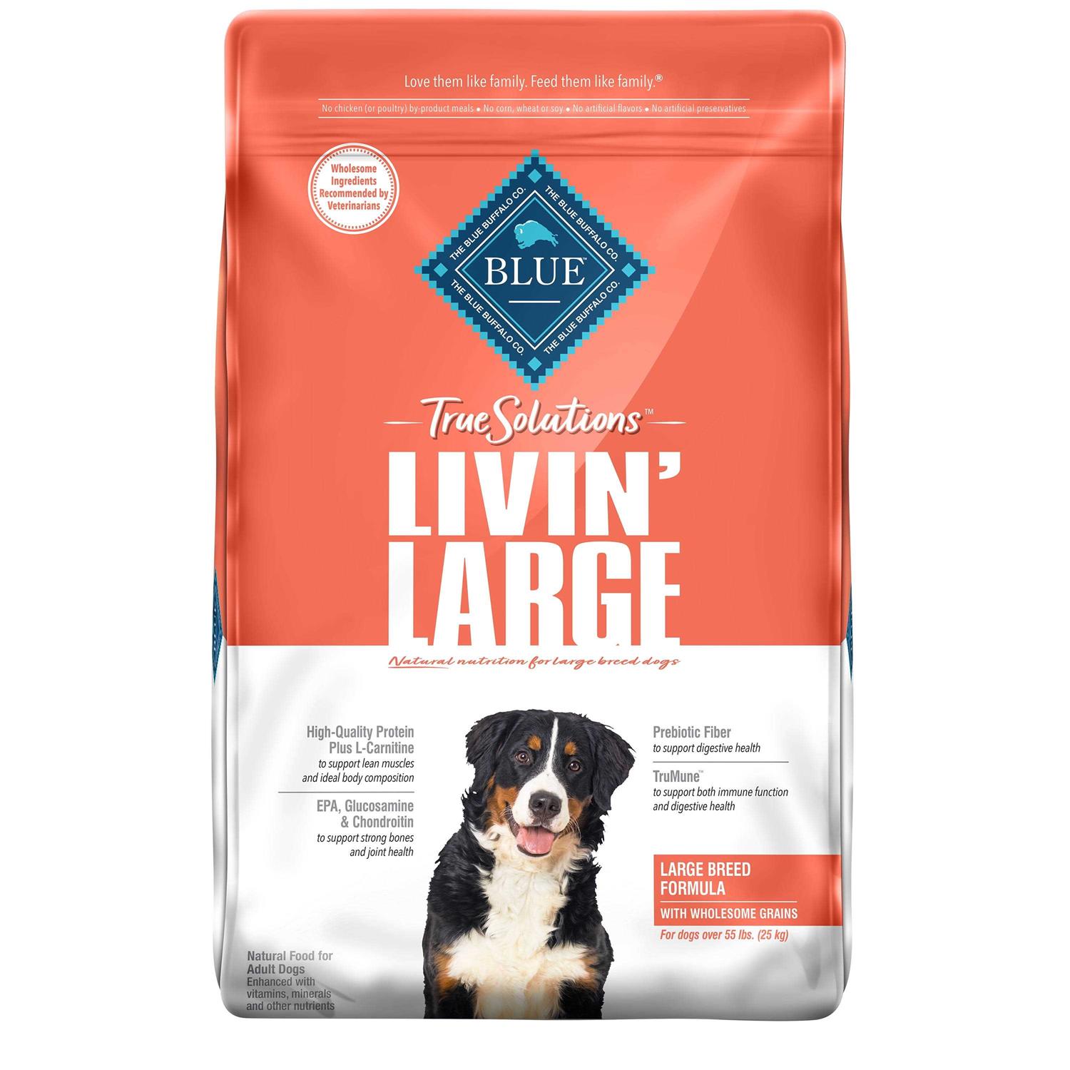 Blue Buffalo True Solutions Livin Large Natural Large Breed Adult Dry Dog Food - Healthber