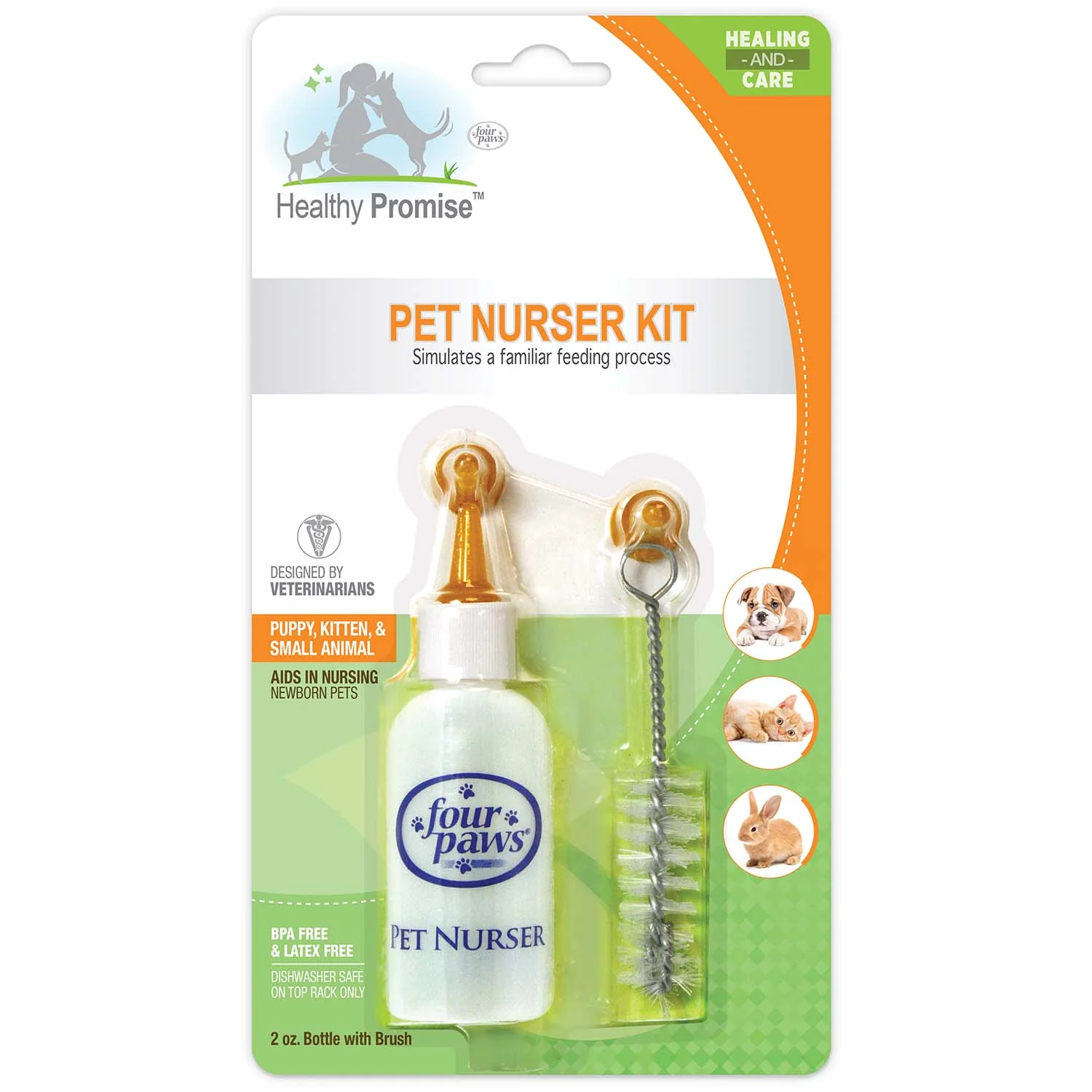 Pet Nursing Kit, Bottle and Brush, 2 oz - Healthber