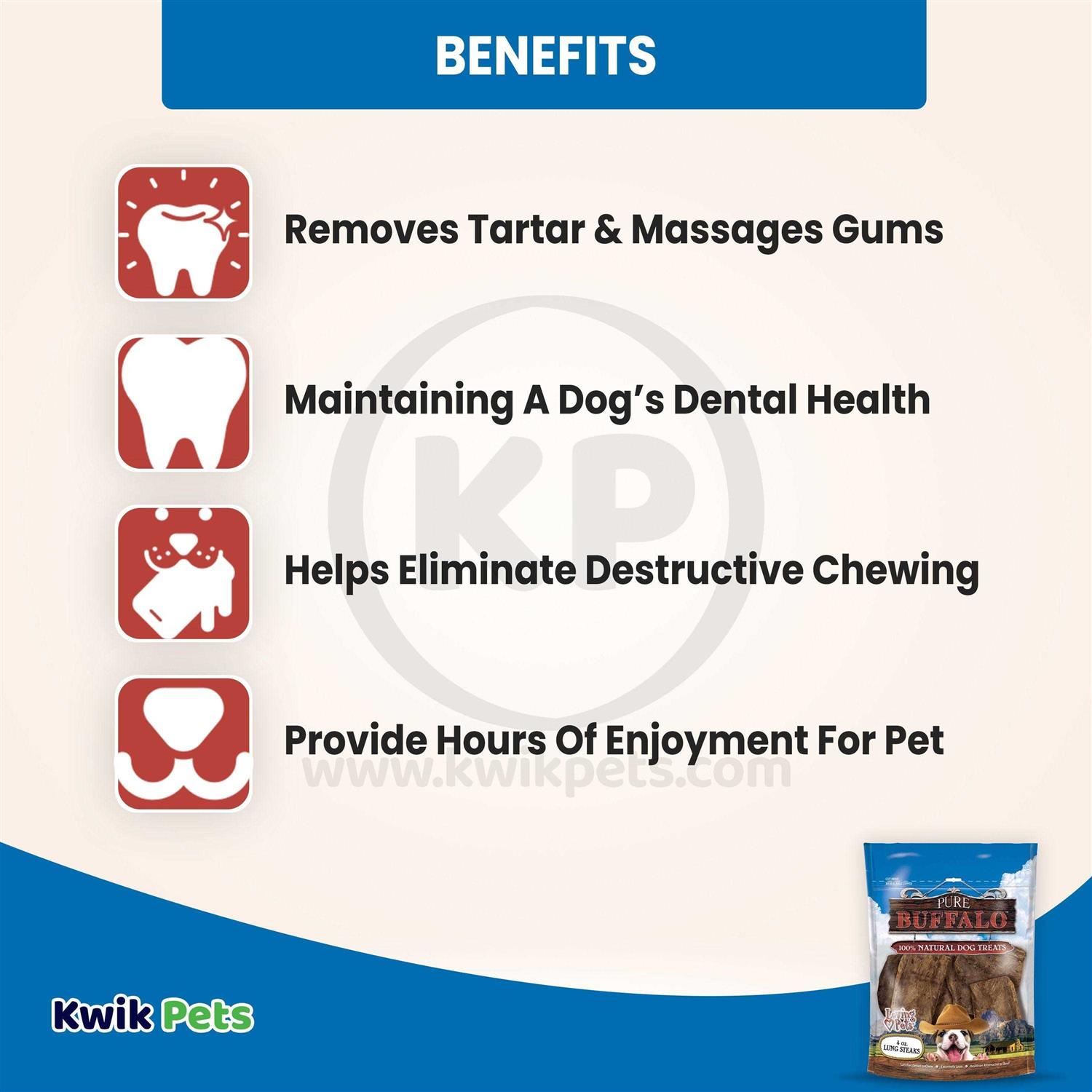 Loving Pets Pure Buffalo Lung Steaks Dog Treat - Healthber