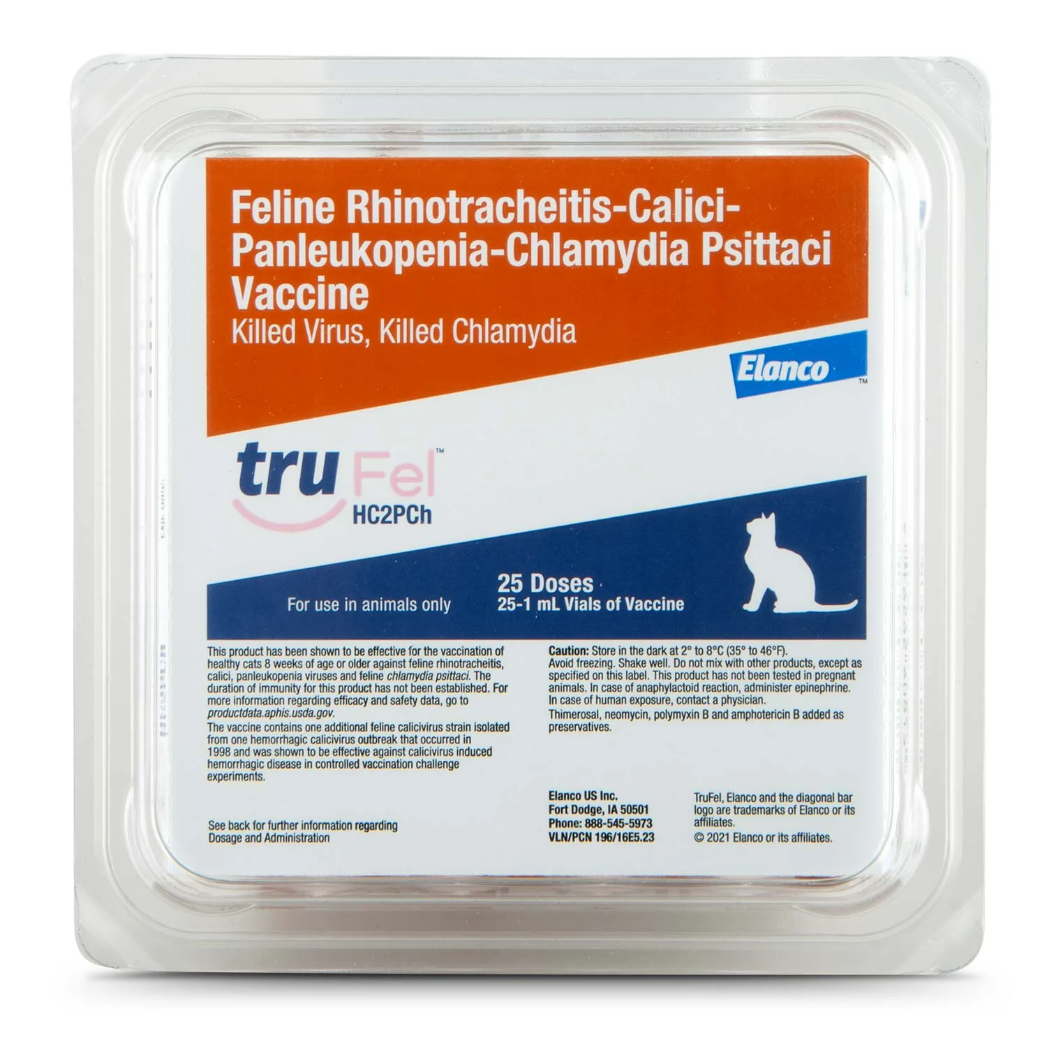 TruFel HC2PCh (formerly Fel-O-Vax IV + CaliciVax), 25 Single Doses - Healthber