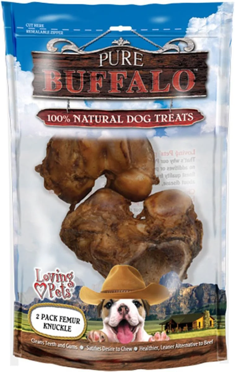 Pure Buffalo Meaty Femur Knuckle, 2 PK - Healthber