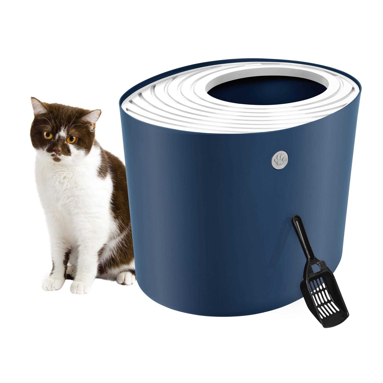 IRIS USA Top Entry Cat Litter Box with Scoop - Healthber