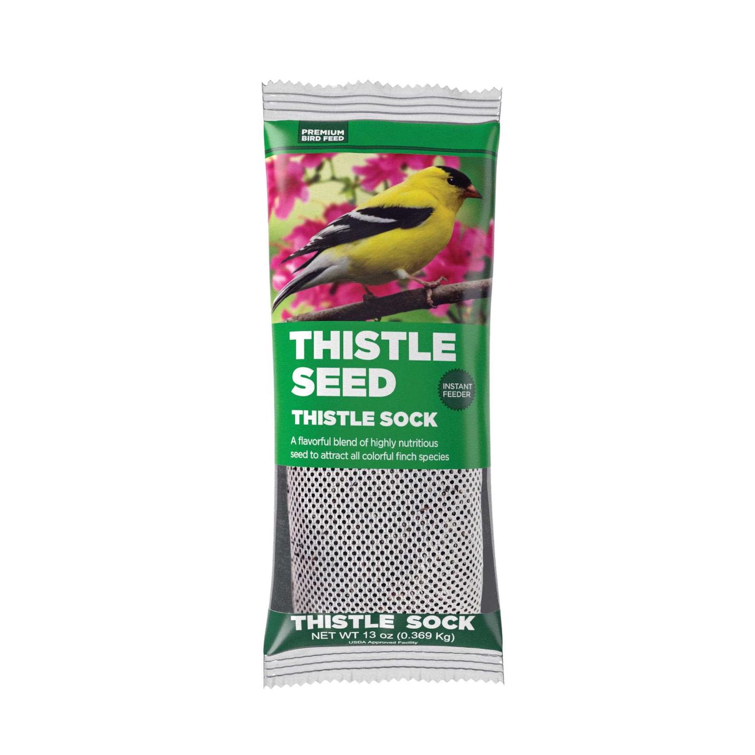 Premium New Feeder Sock Filled with Fresh Thistle Seeds for Wild Birds - Healthber