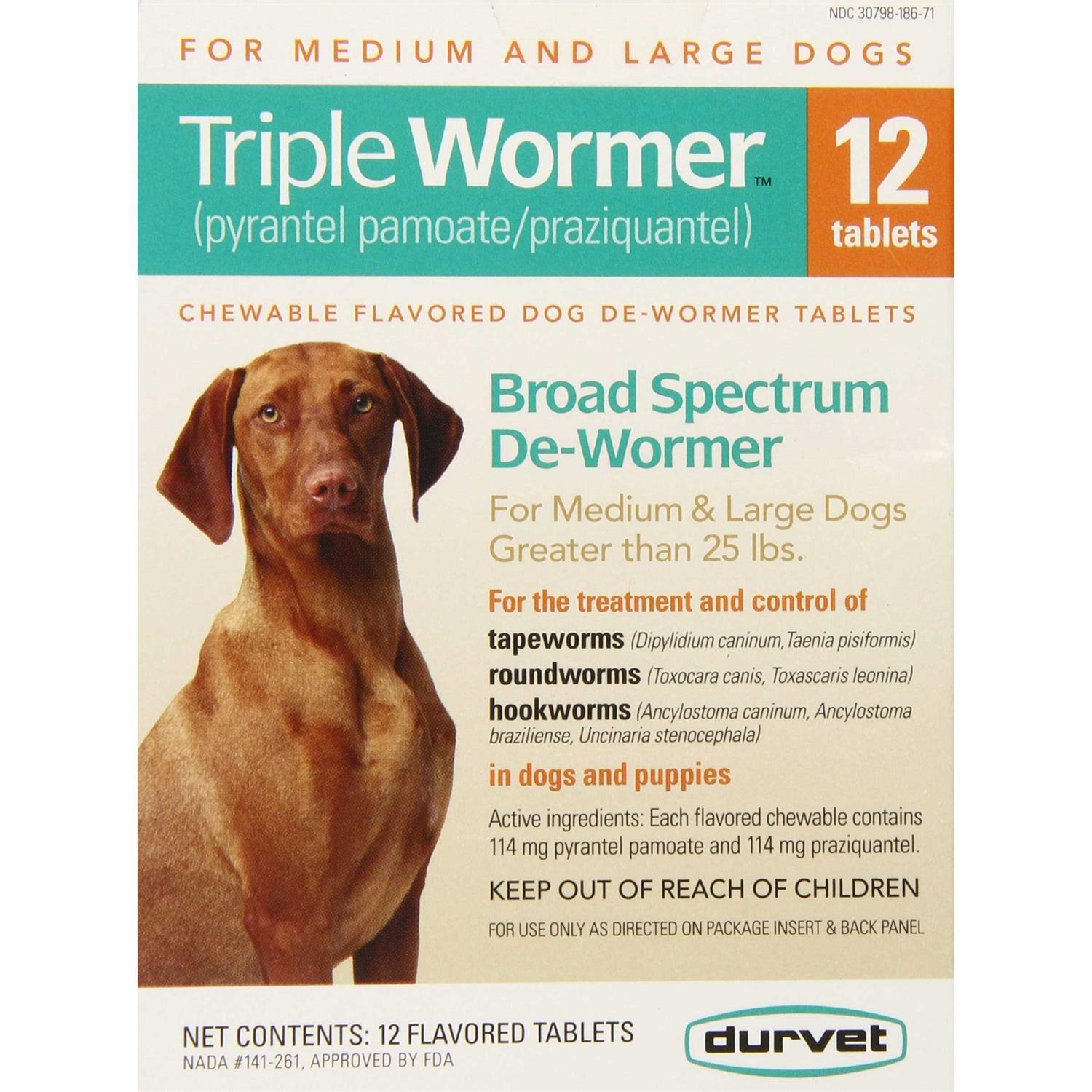 Durvet Triple Wormer for Medium & Large Dogs - Healthber