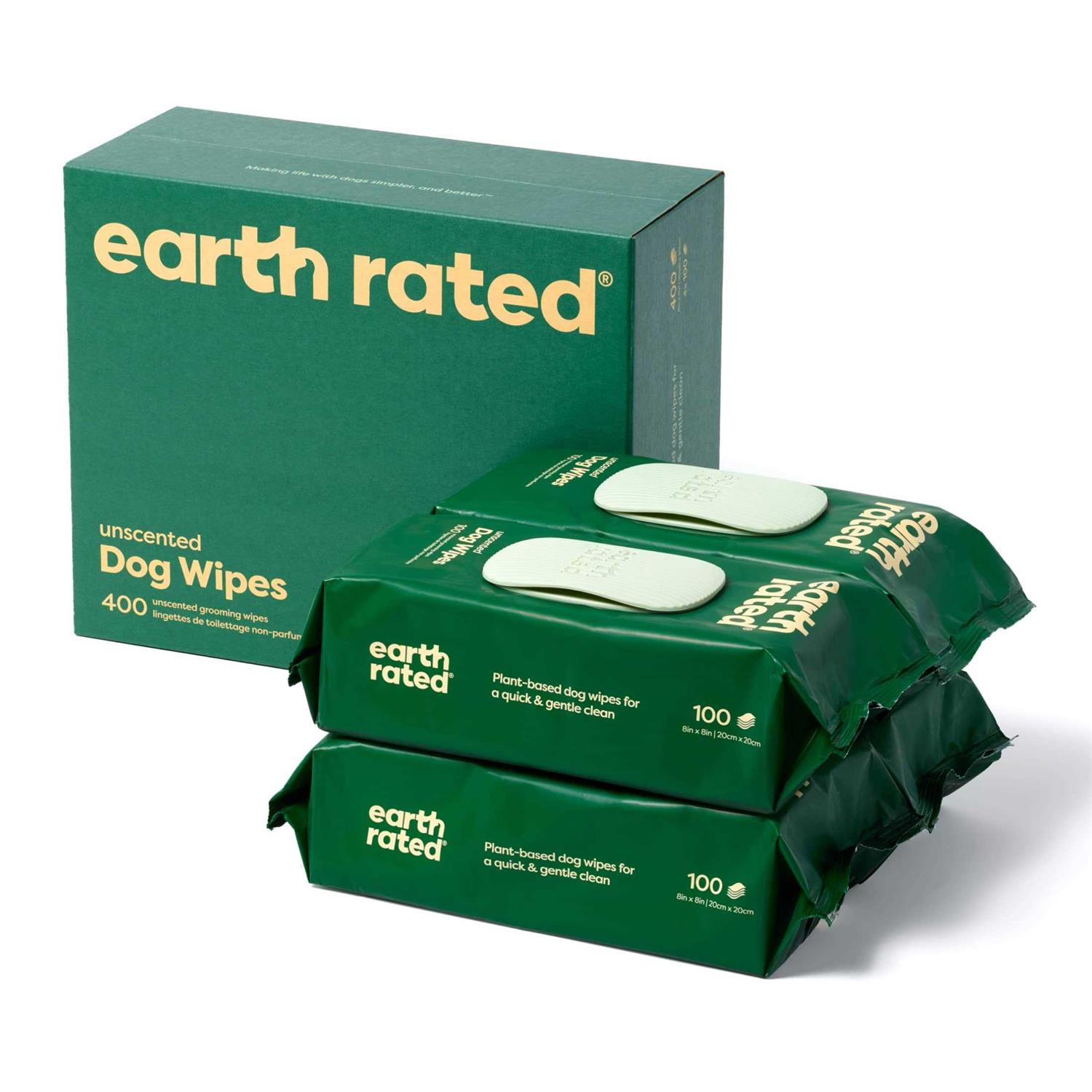 Earth Rated Plant Based Unscented Dog Wipes - Healthber