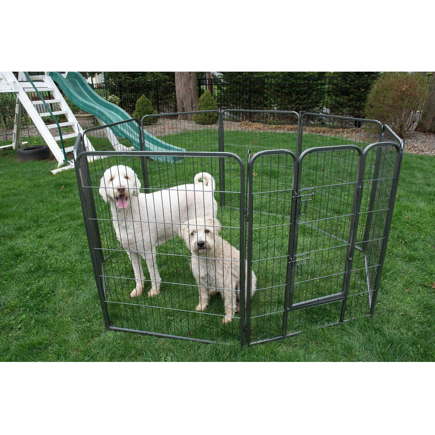 Iconic Pet Heavy Duty Metal Tube Pen Pet Dog Exercise & Training Playpen - Healthber