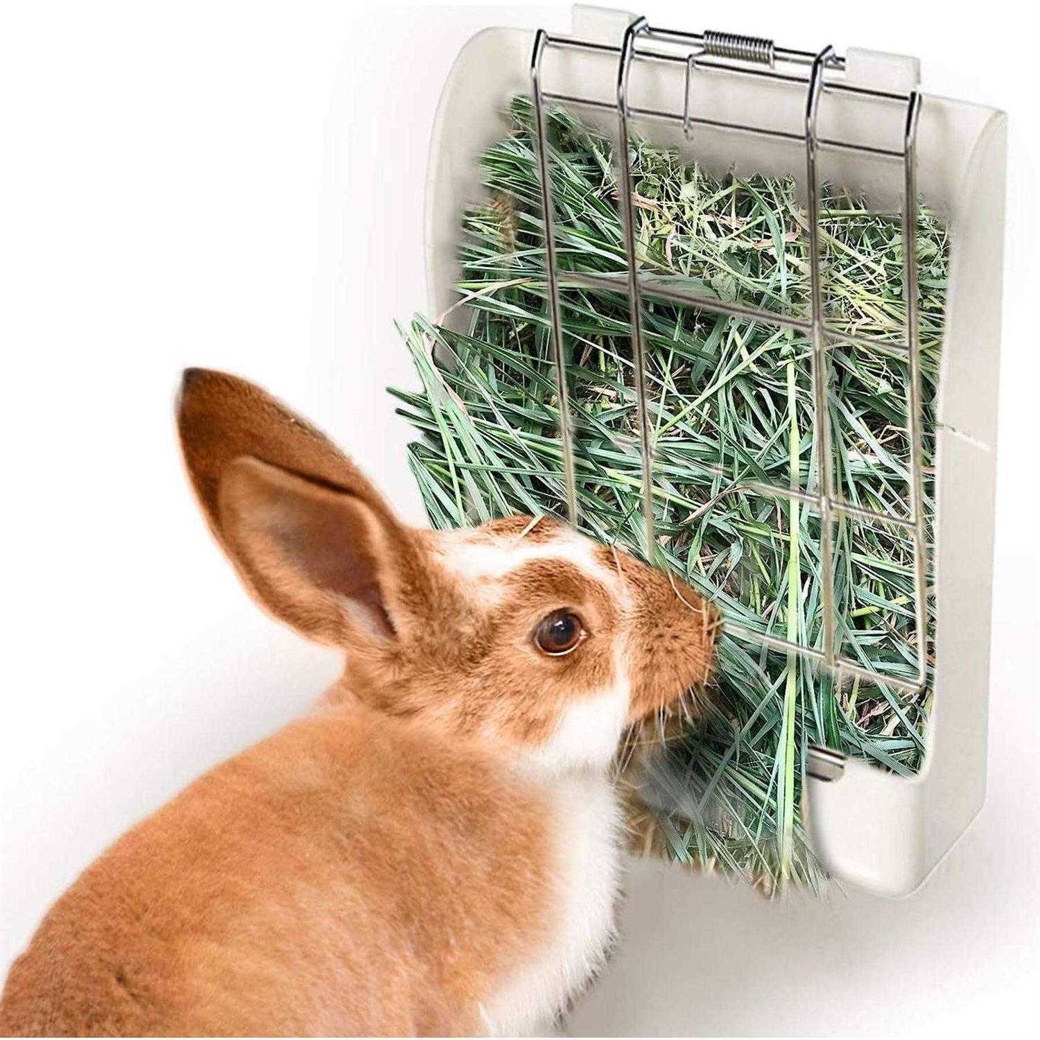SunGrow Rabbit Bunny & Guinea Pig Hay Feeder Rack Food Dispenser - Healthber