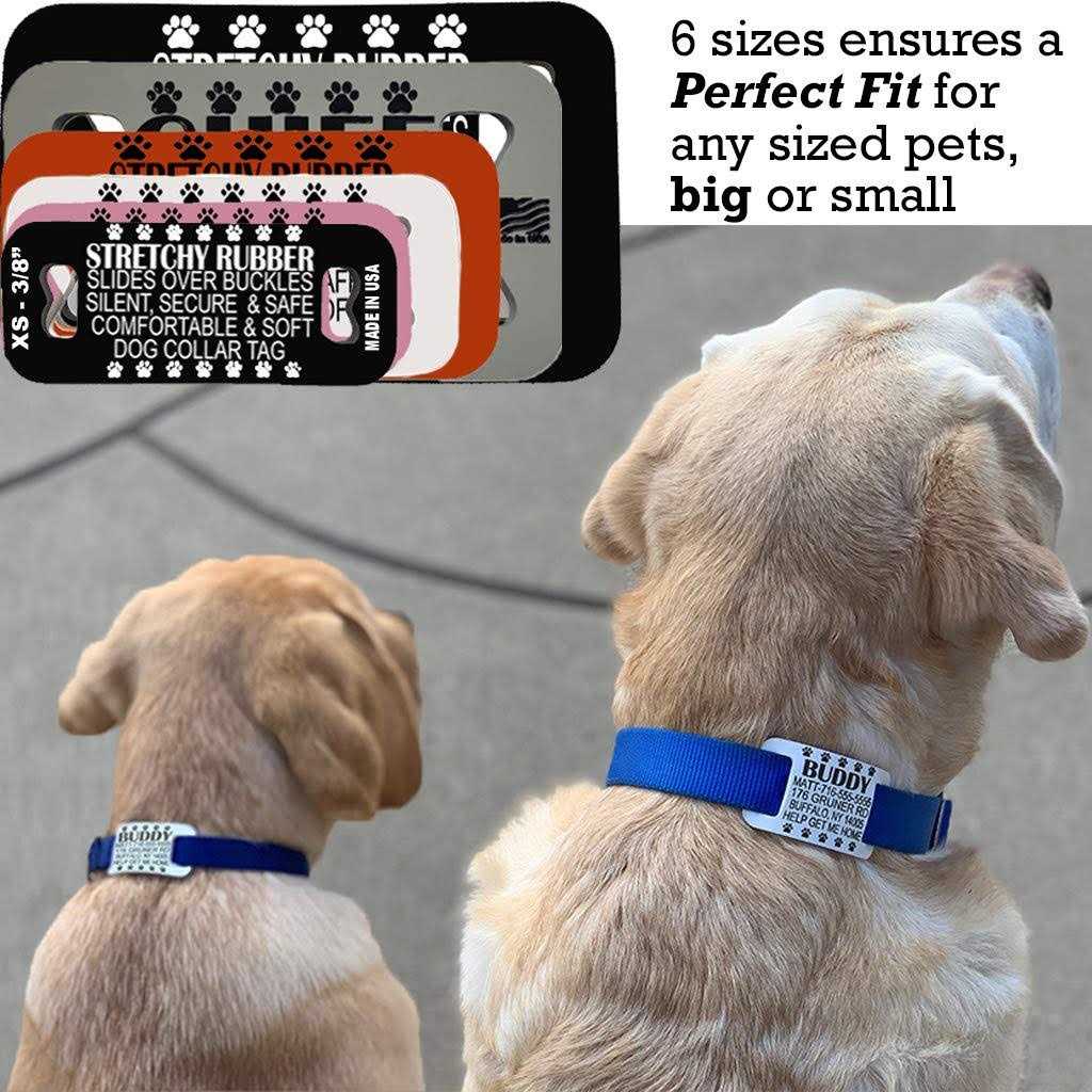 Dog Collar Tag Silent Slide On Pet ID Tags Premium Pet IDs Safe Silicone Rubber - Healthber