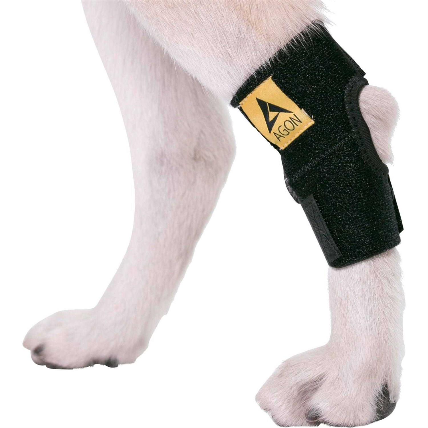Agon Dog Canine Rear Hock Joint Brace Compression Wrap With Straps Dog For Back Leg Protects Wounds. Heals Prevents Injuries and Sprains Helps - Healthber