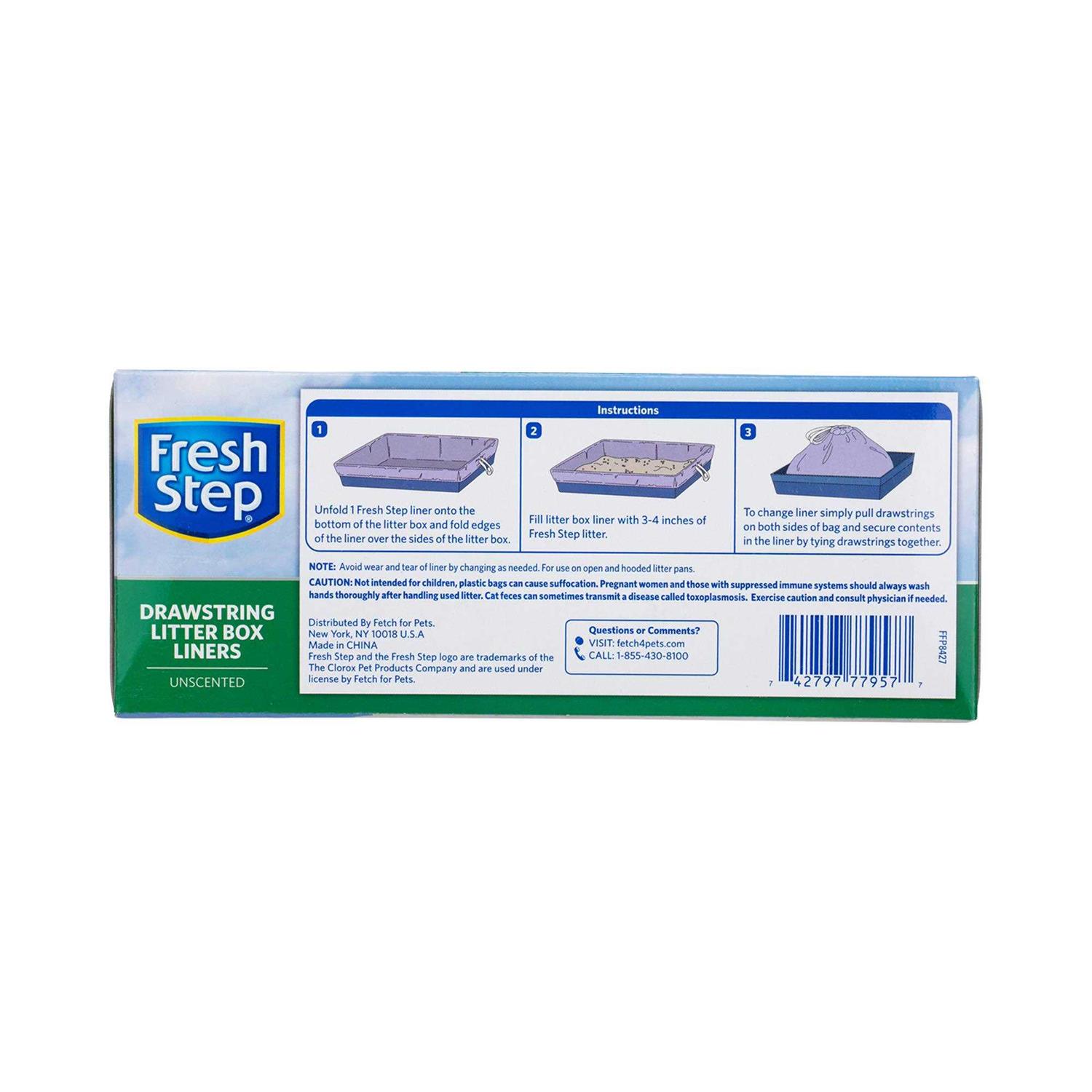 Fresh Step Drawstring Litter Box Liners Scented Large - Healthber