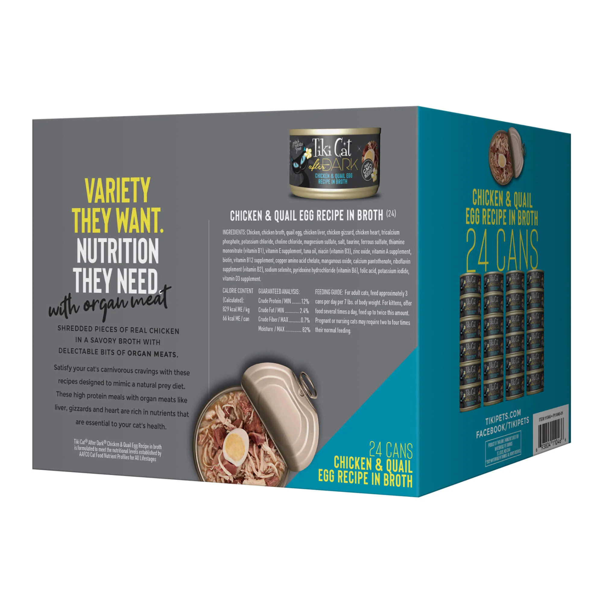 Tiki Cat After Dark Wet Cat Food, Chicken & Quail Egg Multi Pack - Healthber