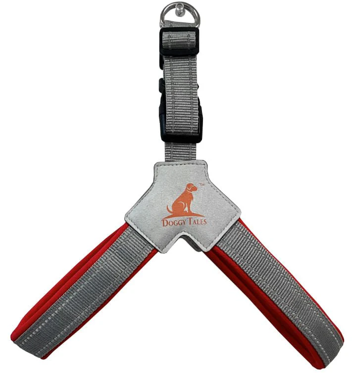 Doggy Tales Step In V Harness, Red - Healthber