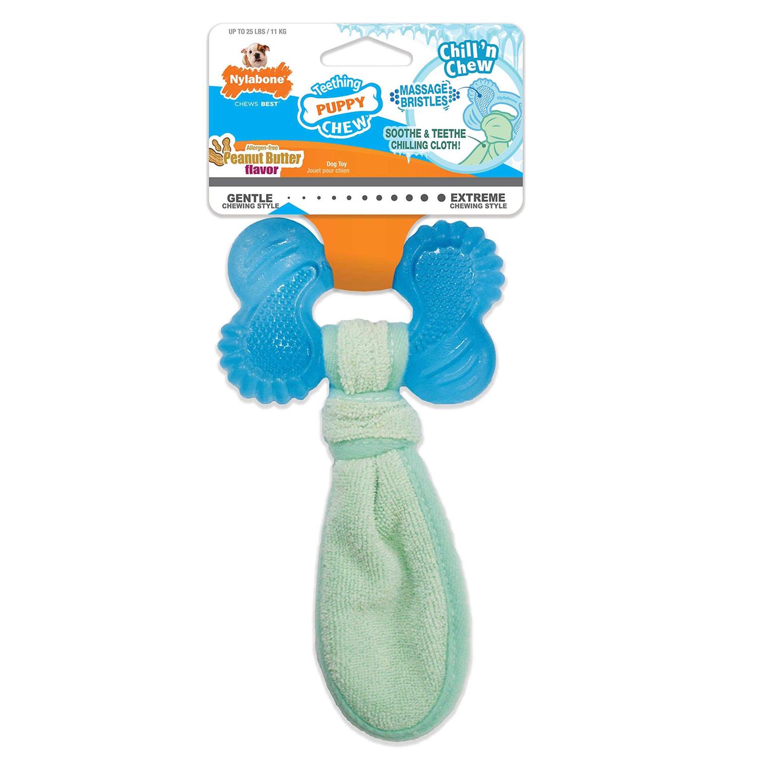 Nylabone Freezer Bone Peanut Butter Chew Puppy Toy - Healthber