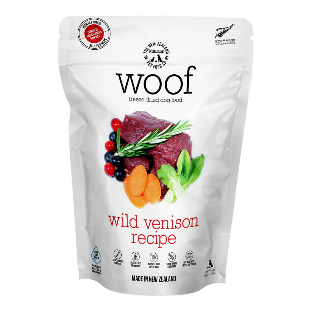 Woof Wild Venison Freeze Dried Dog Food, 2.2 lbs - Healthber
