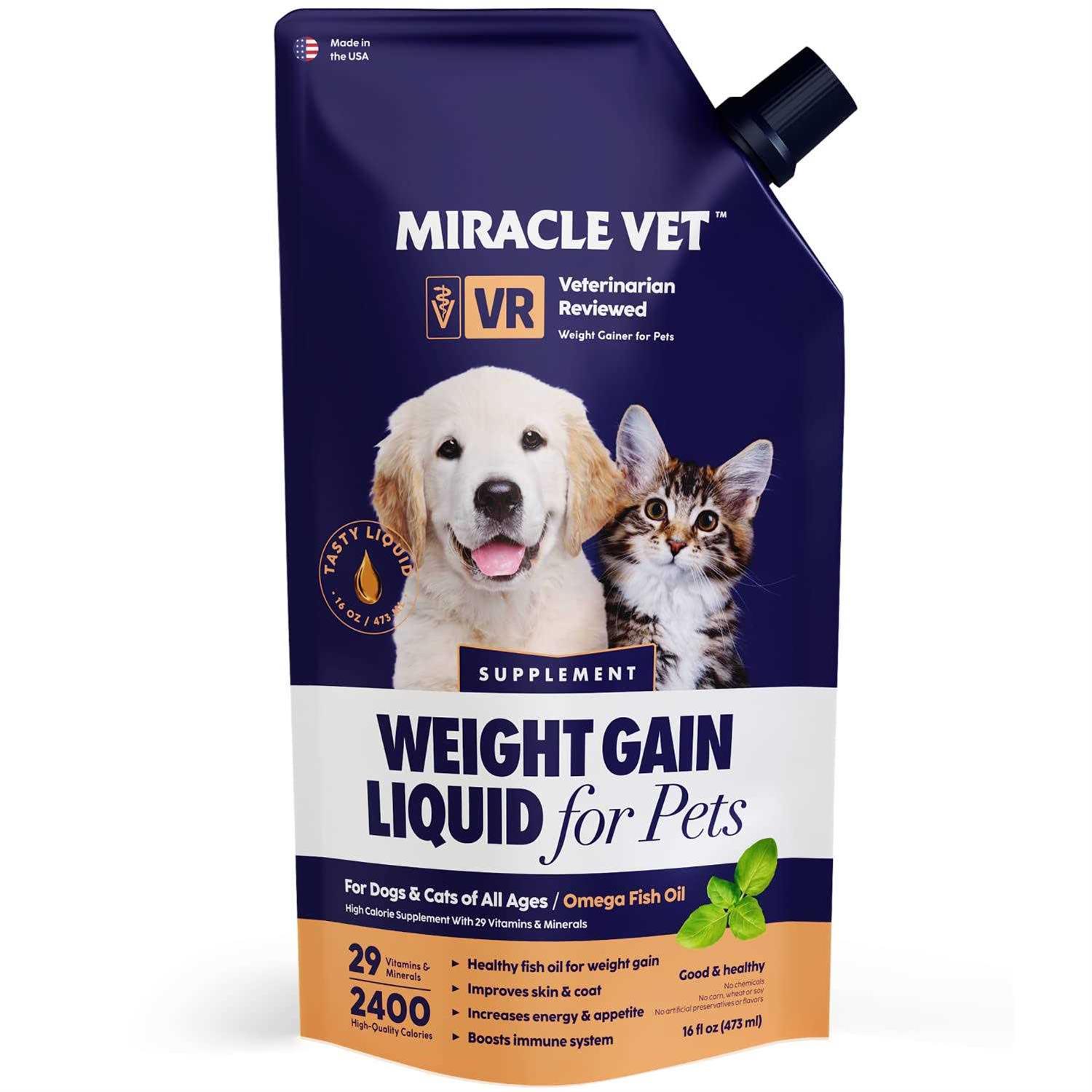 Miracle Vet High Calorie Weight Gainer for Dogs & Cats - Healthber
