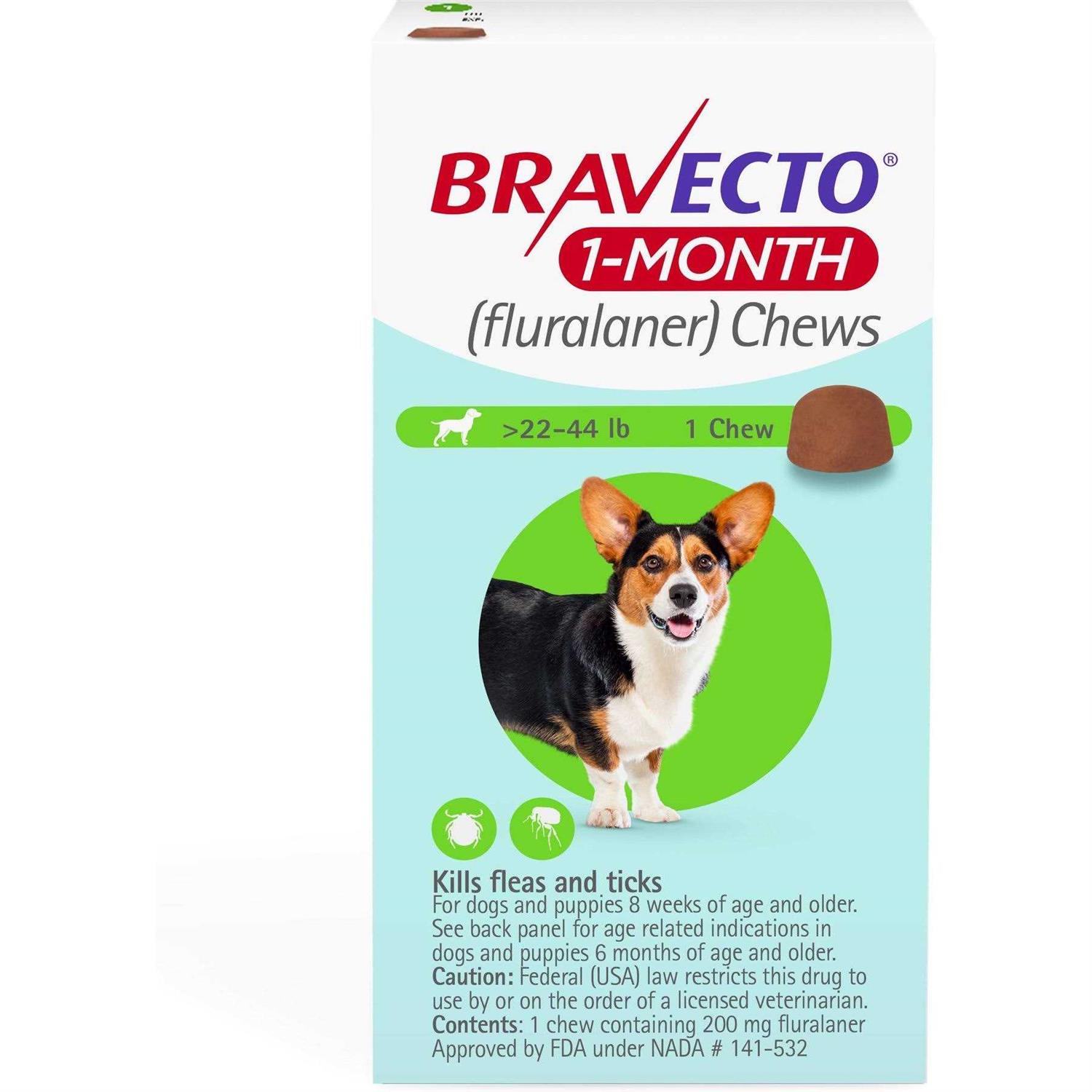 Bravecto 1-Month Chews for Dogs 22-44 lbs - Healthber