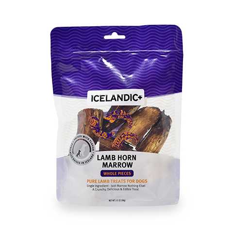 Icelandic+ Lamb Horn Marrow Whole Pieces Dog Treats, 4-oz bag - Healthber