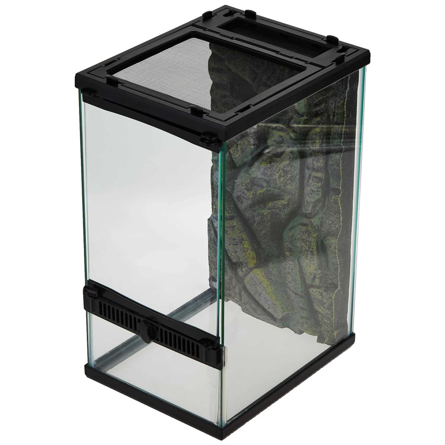 Zilla Front Opening Terrarium with Realistic Rock Foam Background - Healthber