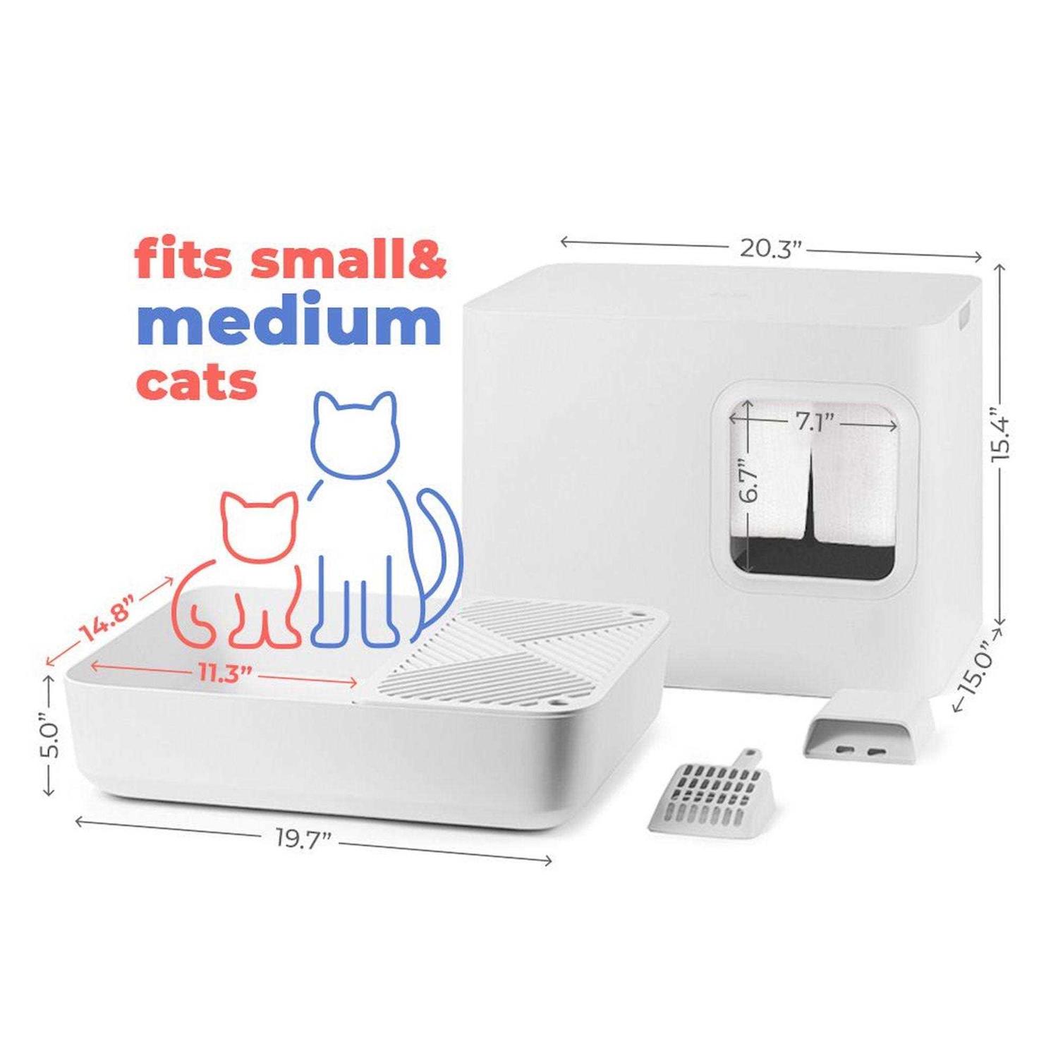 Meowy Studio Loo Cat Litter Box All in One Cover Litter Filter Plate Scoop and Holder - Healthber