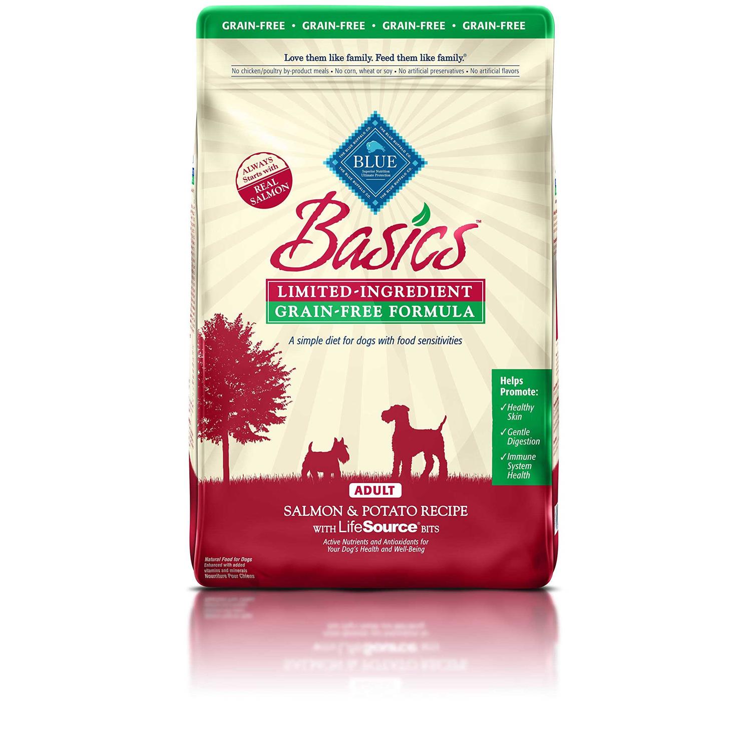 Blue Buffalo Basics Skin & Stomach Care Grain Free Adult Dry Dog Food Salmon & Potato - Healthber